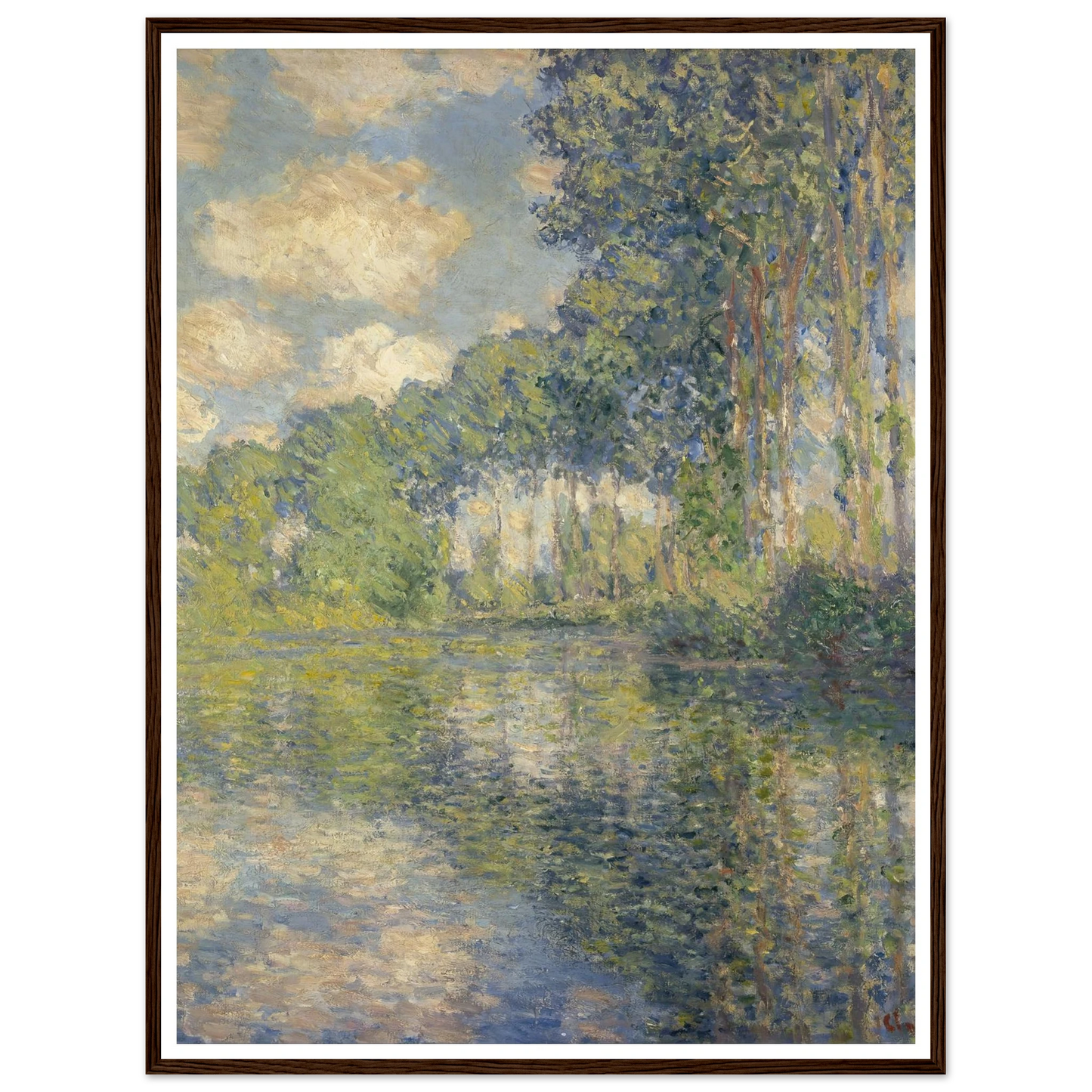 Poplars on the Epte (1891) Art Print | Claude Monet - Framed Poster - 30x40 cm / 12x16″ - Black frame