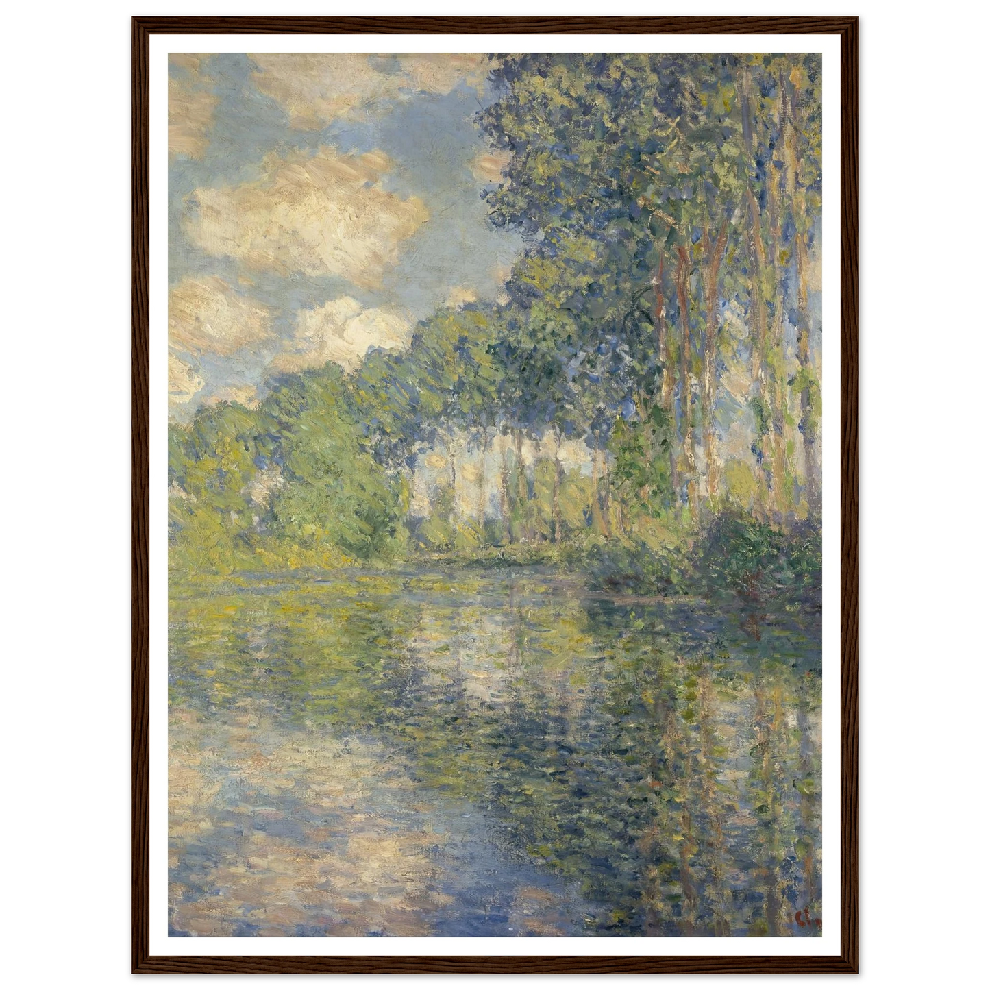 Poplars on the Epte (1891) Art Print | Claude Monet - Framed Poster - 30x40 cm / 12x16″ - Black frame