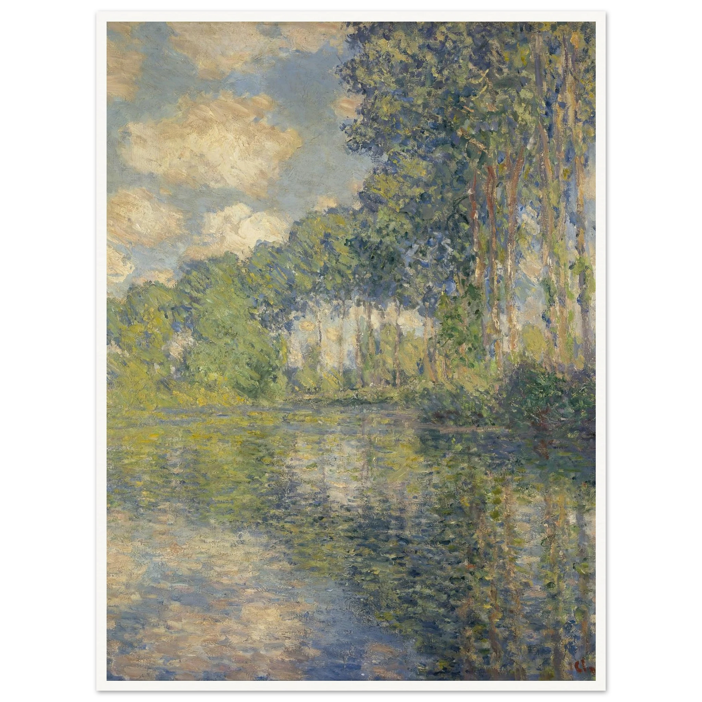 Poplars on the Epte (1891) Art Print | Claude Monet - Framed Poster - 30x40 cm / 12x16″ - Black frame