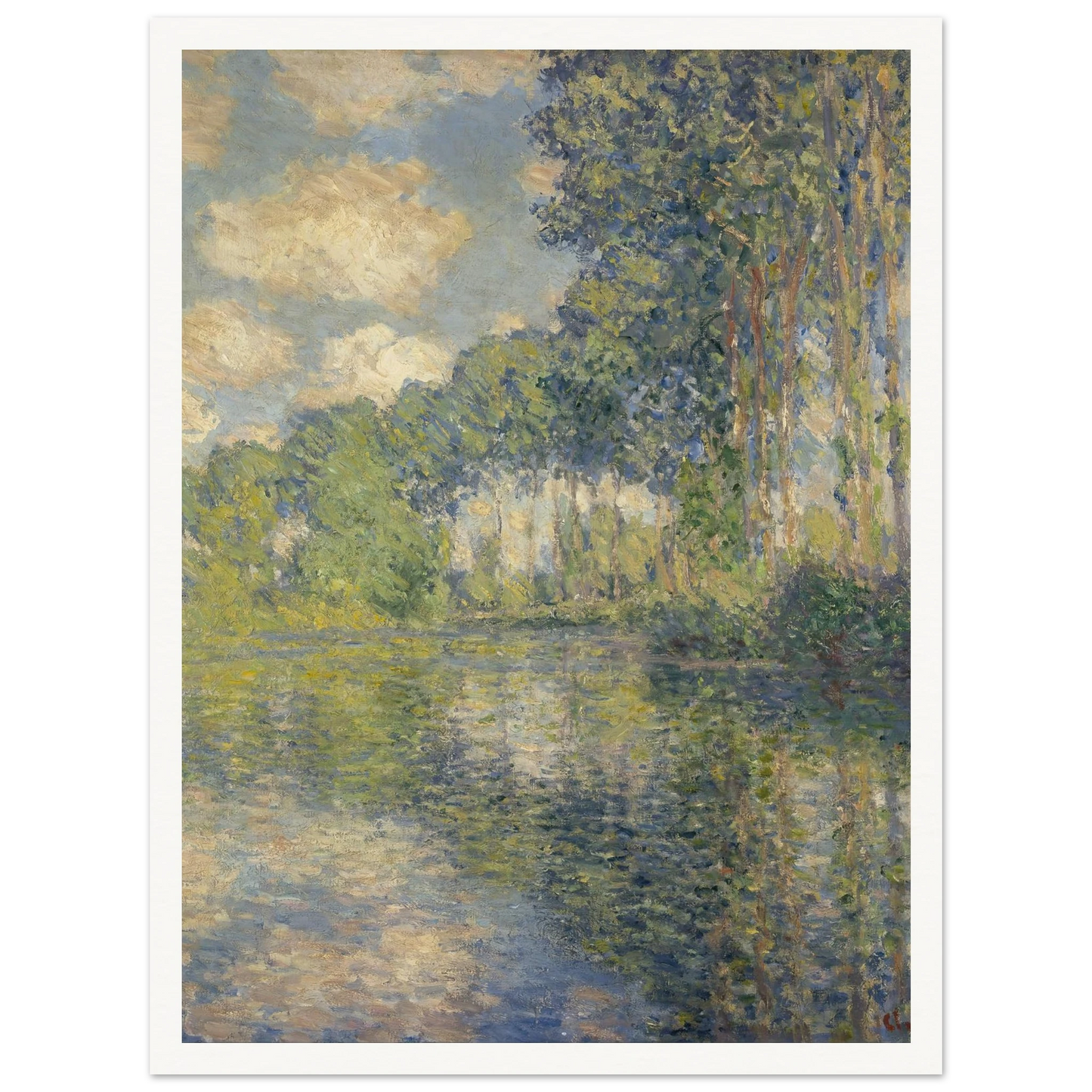 Poplars on the Epte (1891) Art Print | Claude Monet - Framed Poster - 30x40 cm / 12x16″ - Black frame