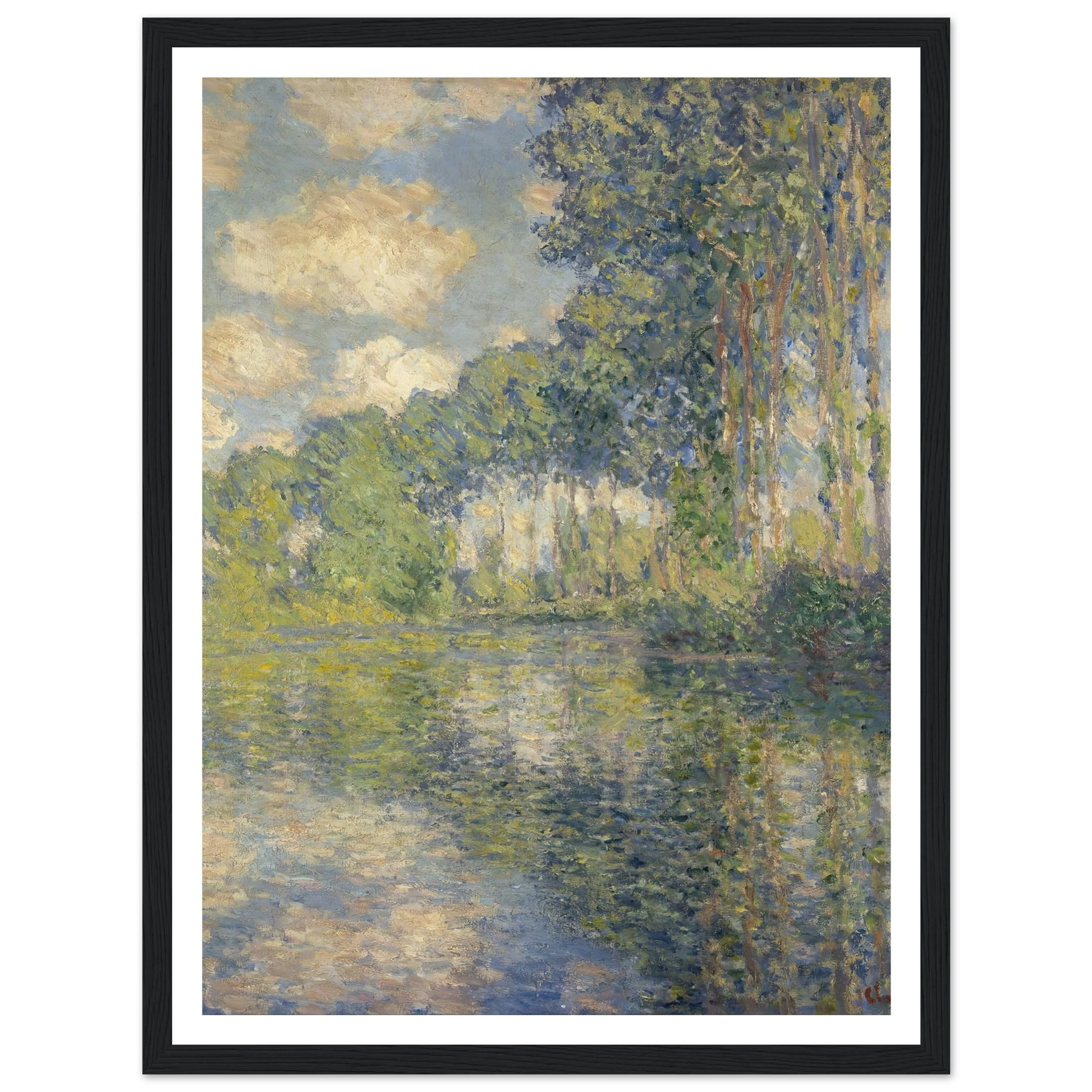 Poplars on the Epte (1891) Art Print | Claude Monet - Framed Poster - 30x40 cm / 12x16″ - Black frame