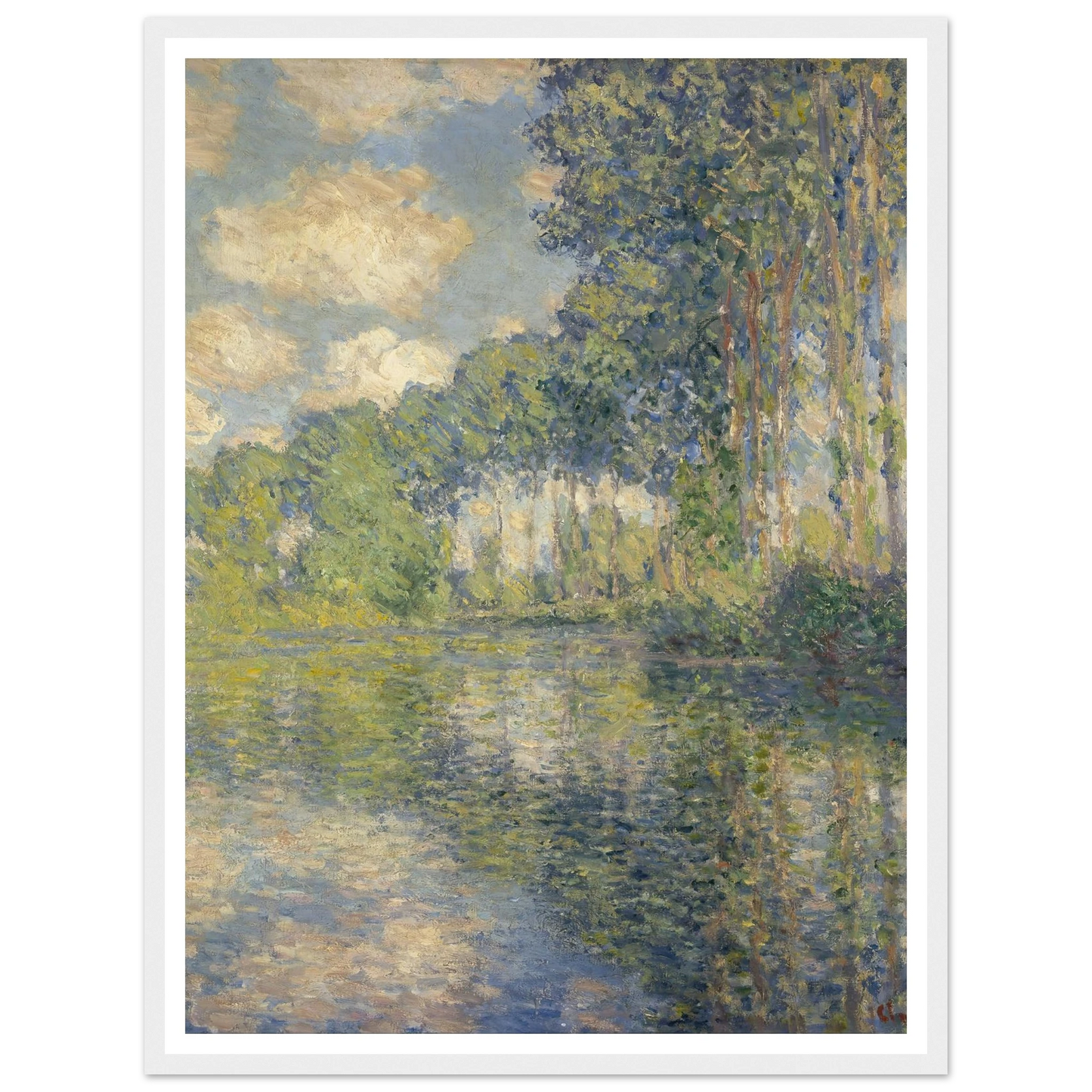 Poplars on the Epte (1891) Art Print | Claude Monet - Framed Poster - 30x40 cm / 12x16″ - Black frame