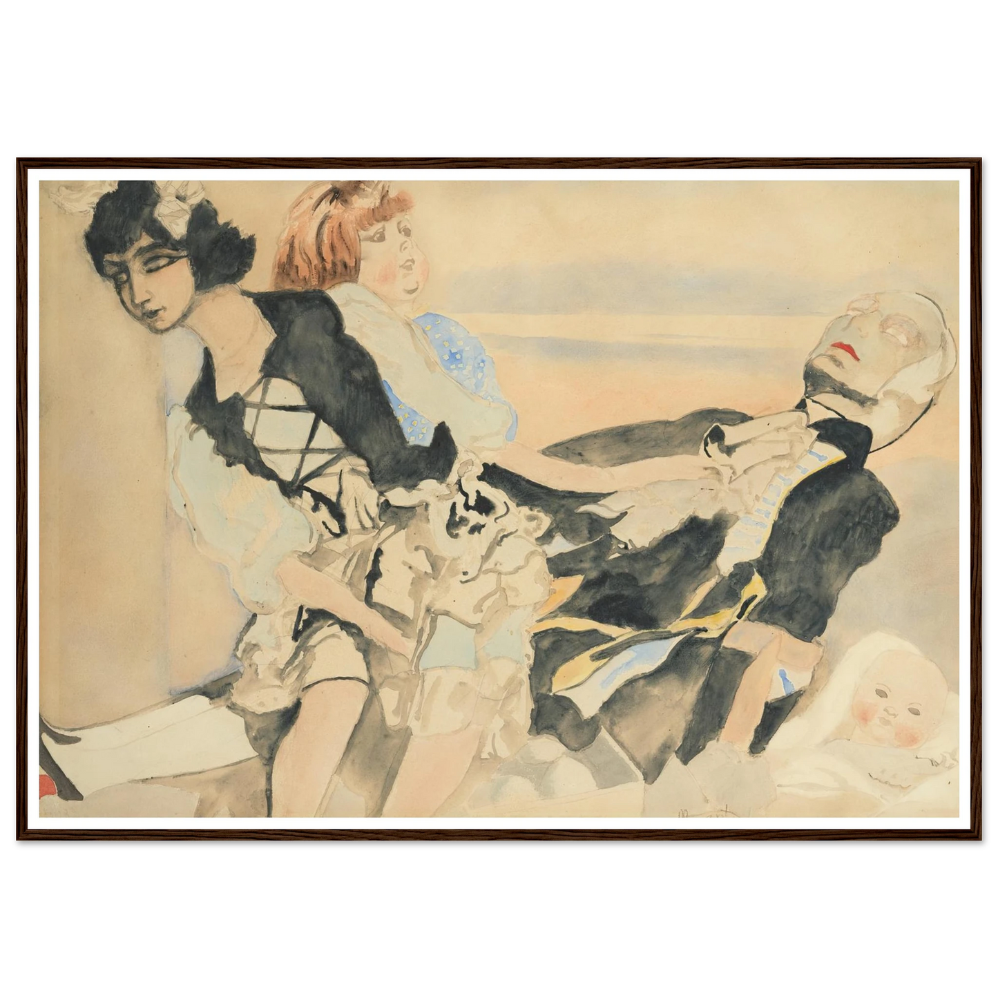 Poppen (1933) Art Print | Leon Spilliaert - Framed Poster - 30x40 cm / 12x16″ - Black frame