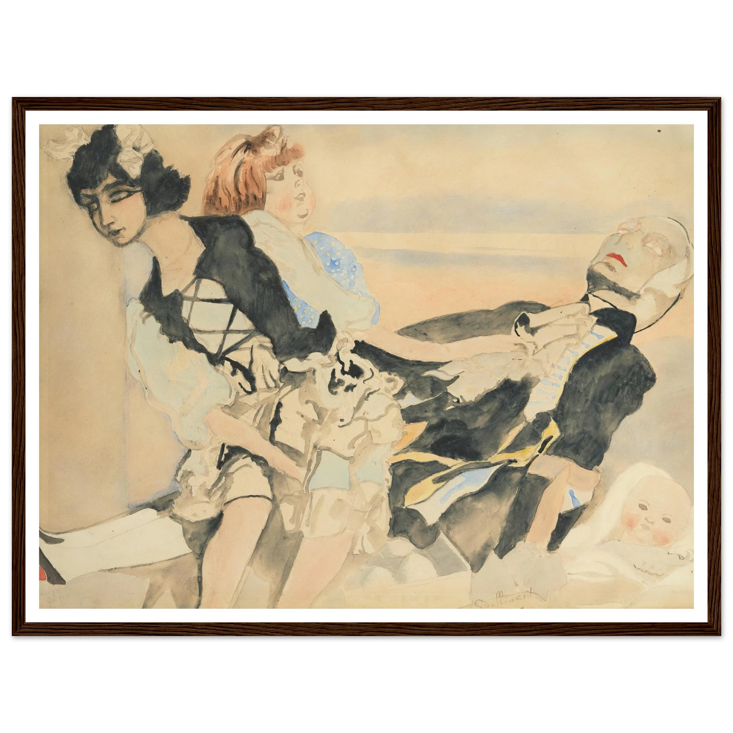 Poppen (1933) Art Print | Leon Spilliaert - Framed Poster - 30x40 cm / 12x16″ - Black frame