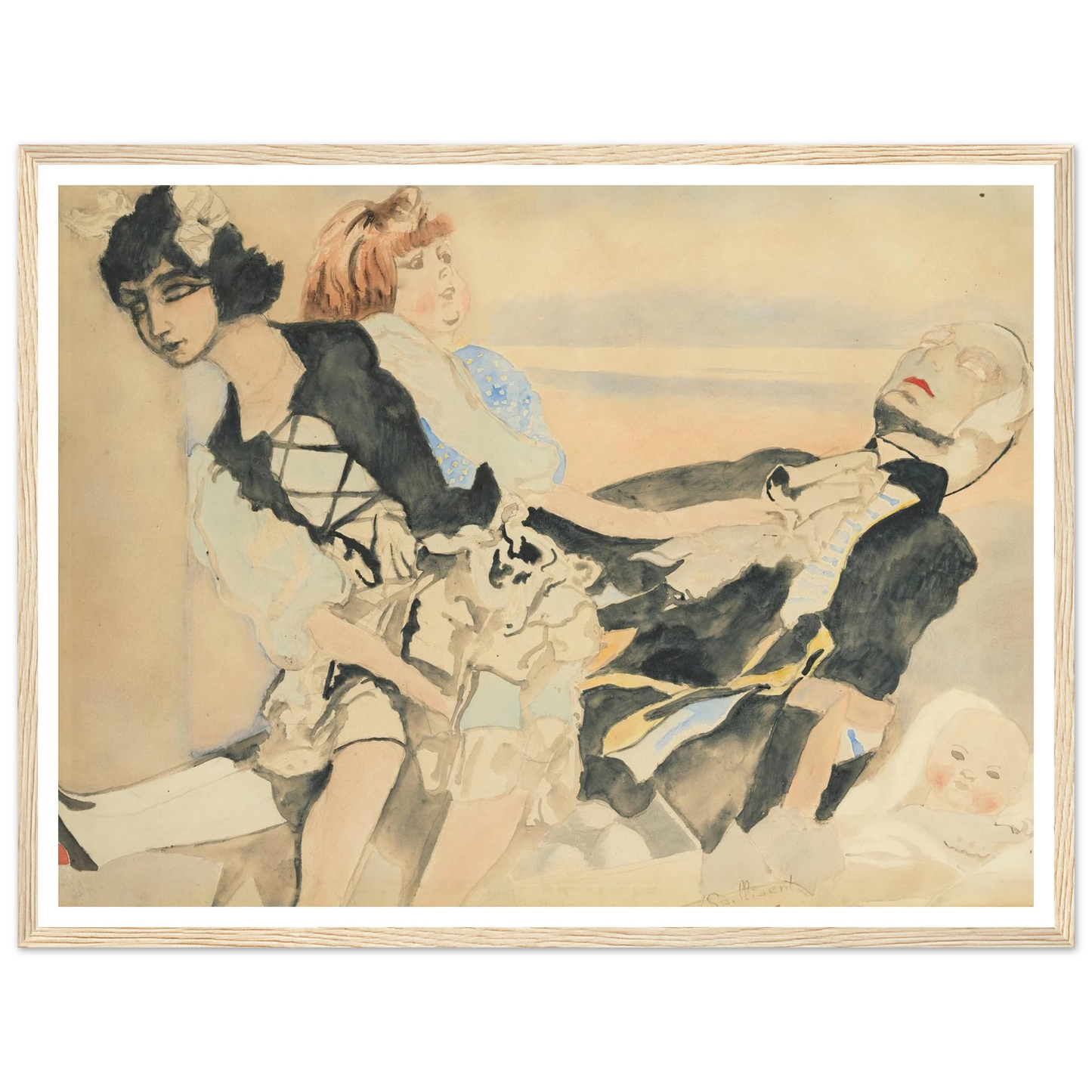 Poppen (1933) Art Print | Leon Spilliaert - Framed Poster - 30x40 cm / 12x16″ - Black frame