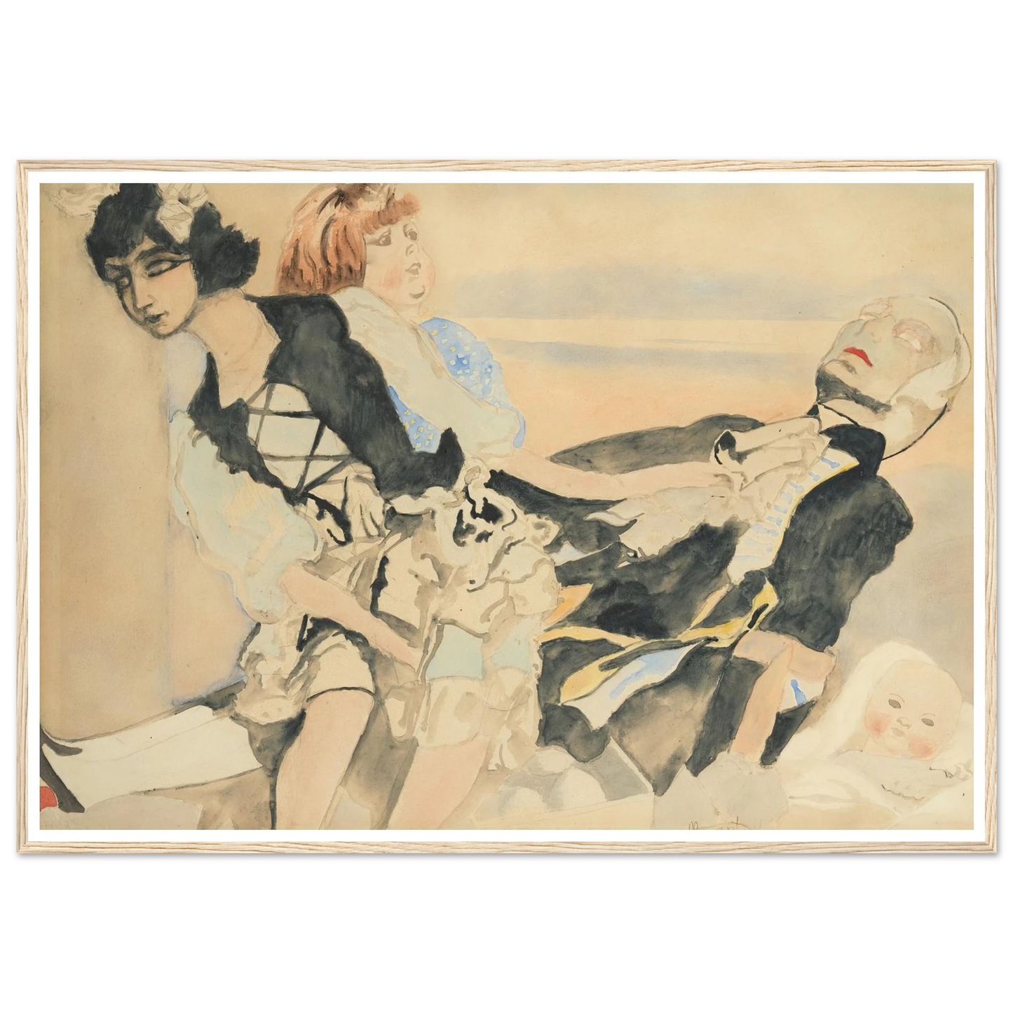 Poppen (1933) Art Print | Leon Spilliaert - Framed Poster - 30x40 cm / 12x16″ - Black frame