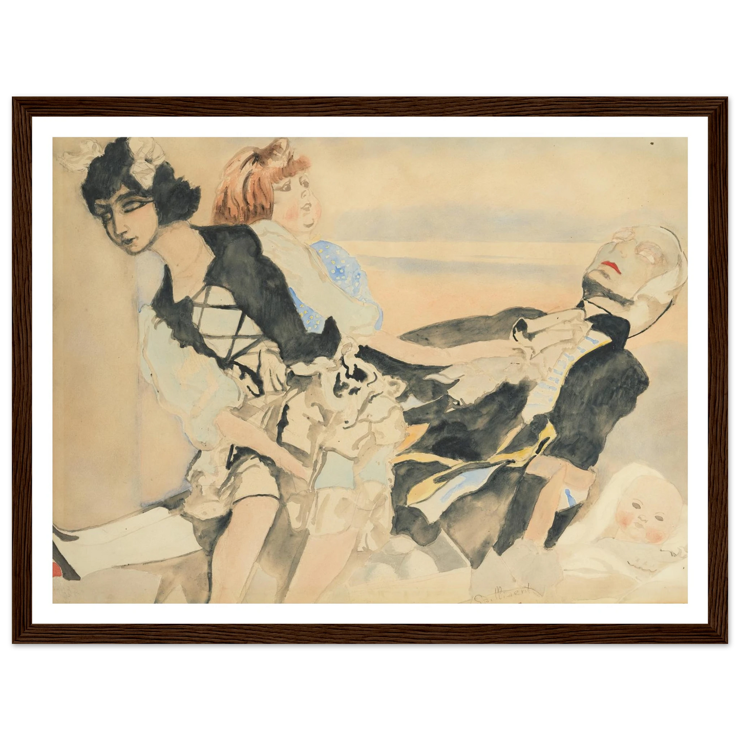 Poppen (1933) Art Print | Leon Spilliaert - Framed Poster - 30x40 cm / 12x16″ - Black frame