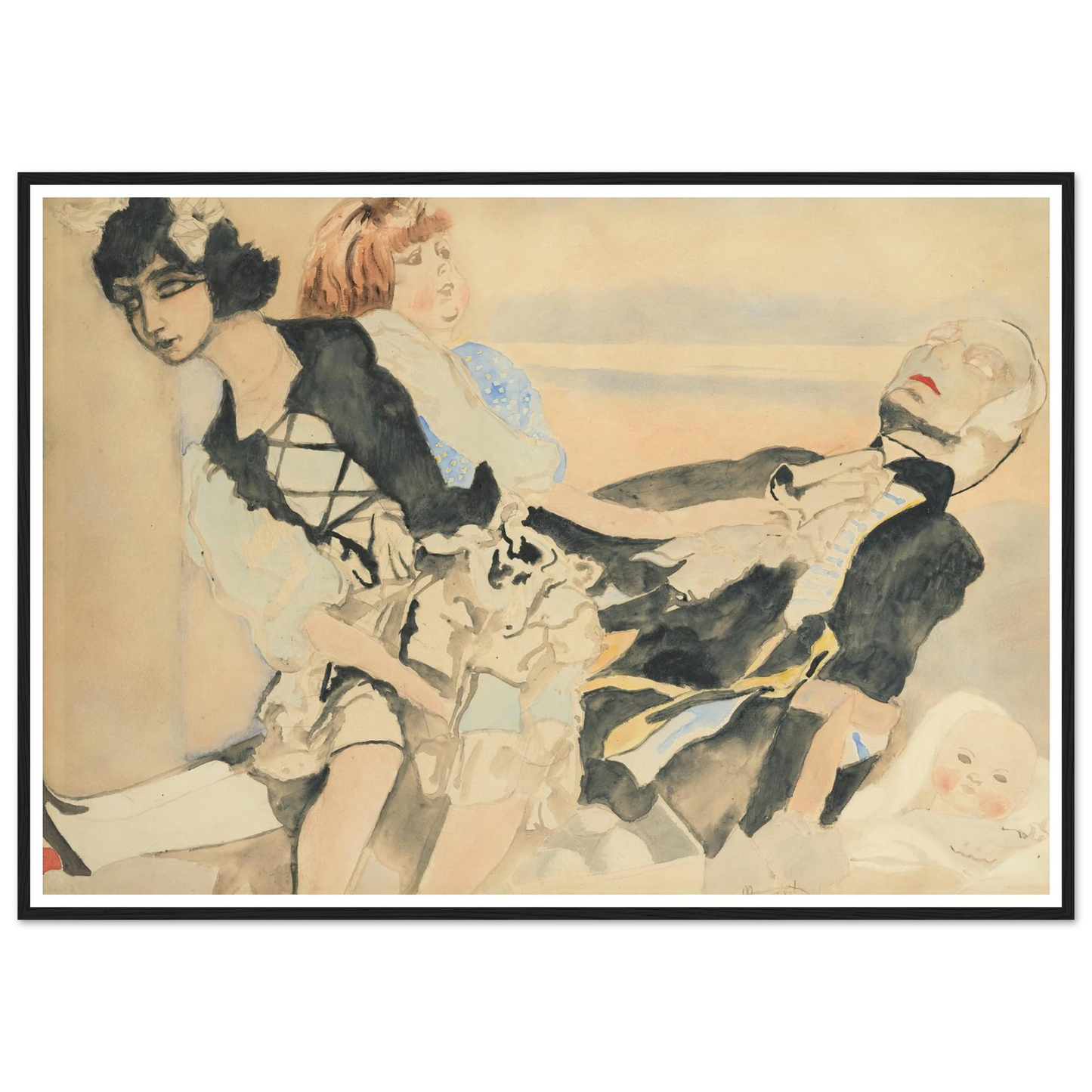 Poppen (1933) Art Print | Leon Spilliaert - Framed Poster - 30x40 cm / 12x16″ - Black frame