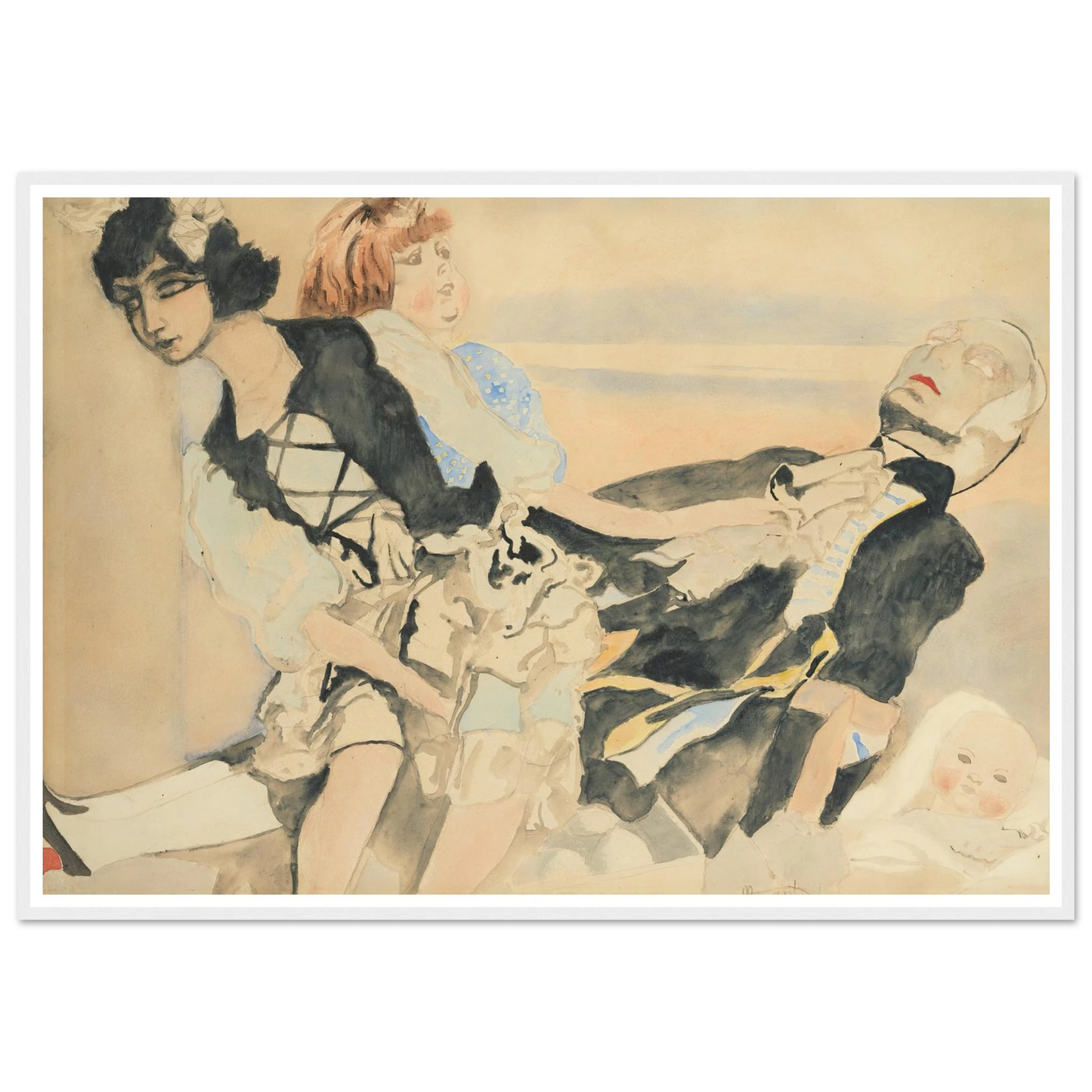 Poppen (1933) Art Print | Leon Spilliaert - Framed Poster - 30x40 cm / 12x16″ - Black frame