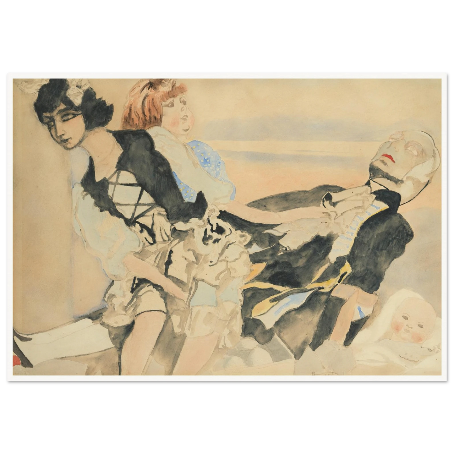 Poppen (1933) Art Print | Leon Spilliaert - Framed Poster - 30x40 cm / 12x16″ - Black frame