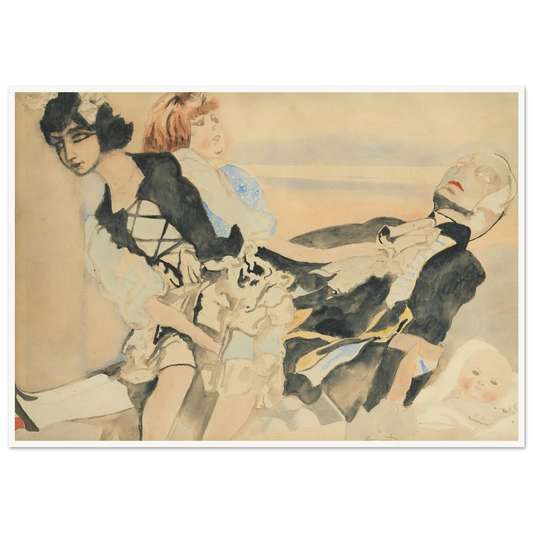 Poppen (1933) Art Print | Leon Spilliaert - Framed Poster - 30x40 cm / 12x16″ - Black frame