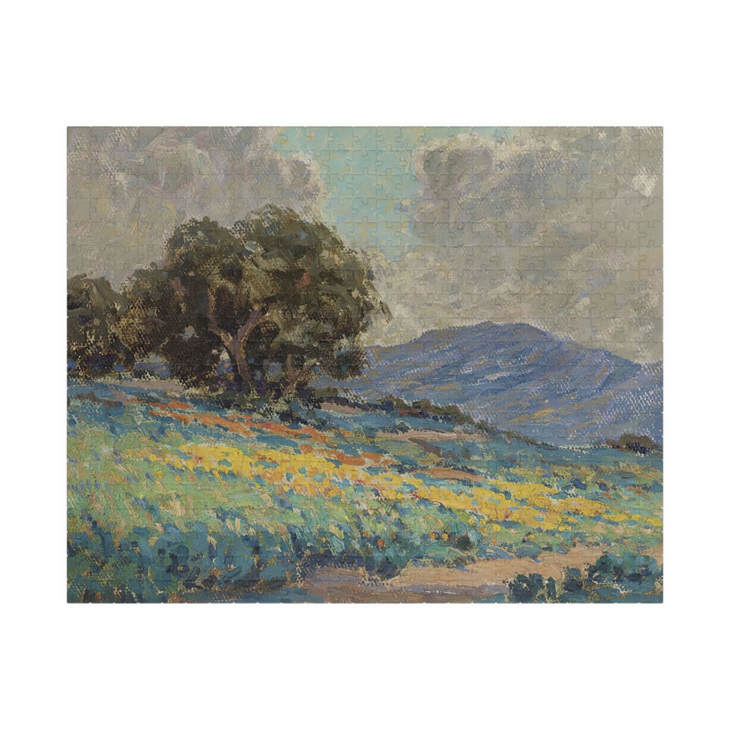 Poppies with Oak Trees Puzzle | Granville Redmond - - 252 pcs (Horizontal) - 