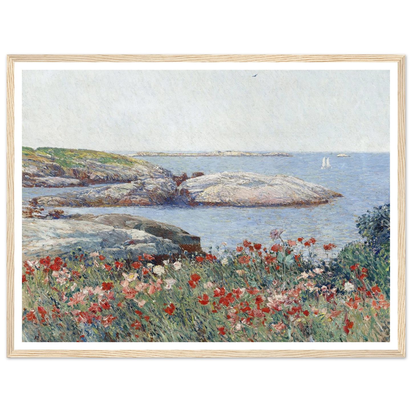 Poppies,Isles of Shoals (1891) Art Print | Childe Hassam - Framed Poster - 30x40 cm / 12x16″ - Black frame
