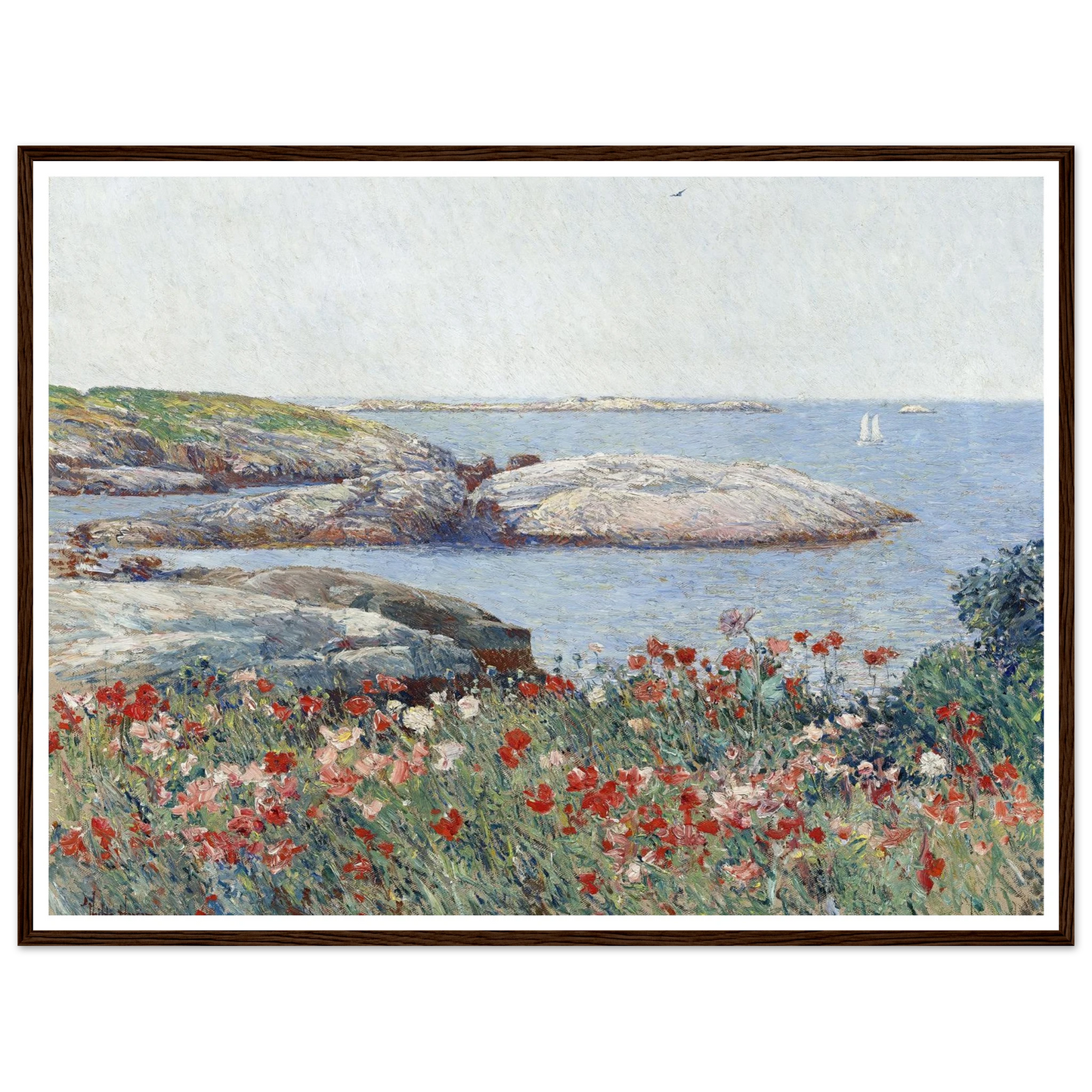 Poppies,Isles of Shoals (1891) Art Print | Childe Hassam - Framed Poster - 30x40 cm / 12x16″ - Black frame