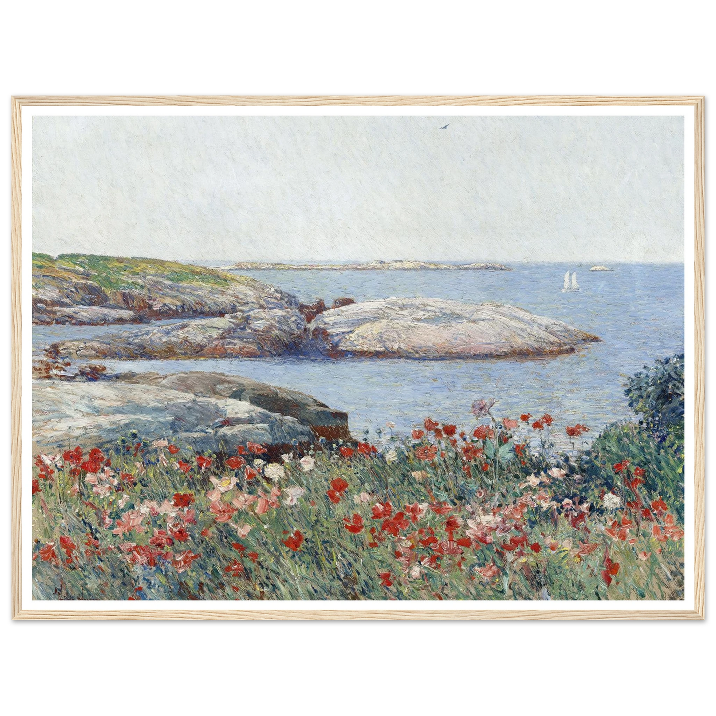 Poppies,Isles of Shoals (1891) Art Print | Childe Hassam - Framed Poster - 30x40 cm / 12x16″ - Black frame