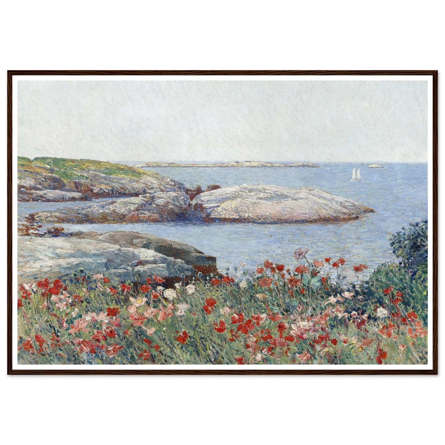 Poppies,Isles of Shoals (1891) Art Print | Childe Hassam - Framed Poster - 30x40 cm / 12x16″ - Black frame