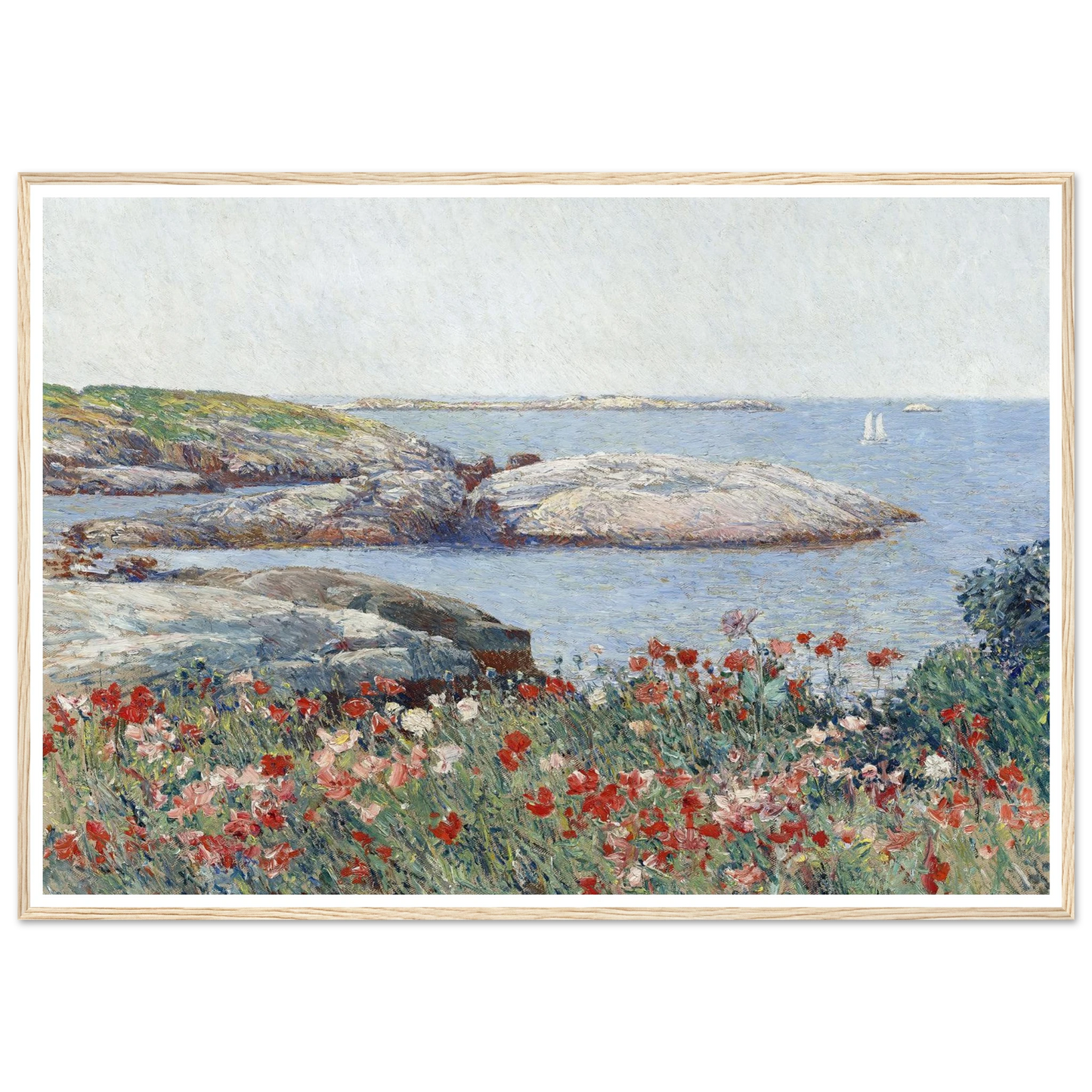 Poppies,Isles of Shoals (1891) Art Print | Childe Hassam - Framed Poster - 30x40 cm / 12x16″ - Black frame