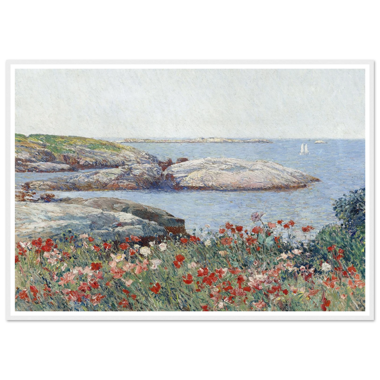 Poppies,Isles of Shoals (1891) Art Print | Childe Hassam - Framed Poster - 30x40 cm / 12x16″ - Black frame