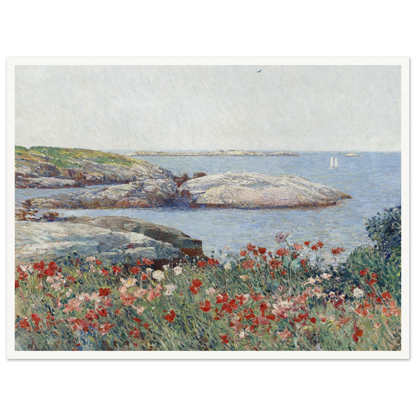Poppies,Isles of Shoals (1891) Art Print | Childe Hassam - Framed Poster - 30x40 cm / 12x16″ - Black frame