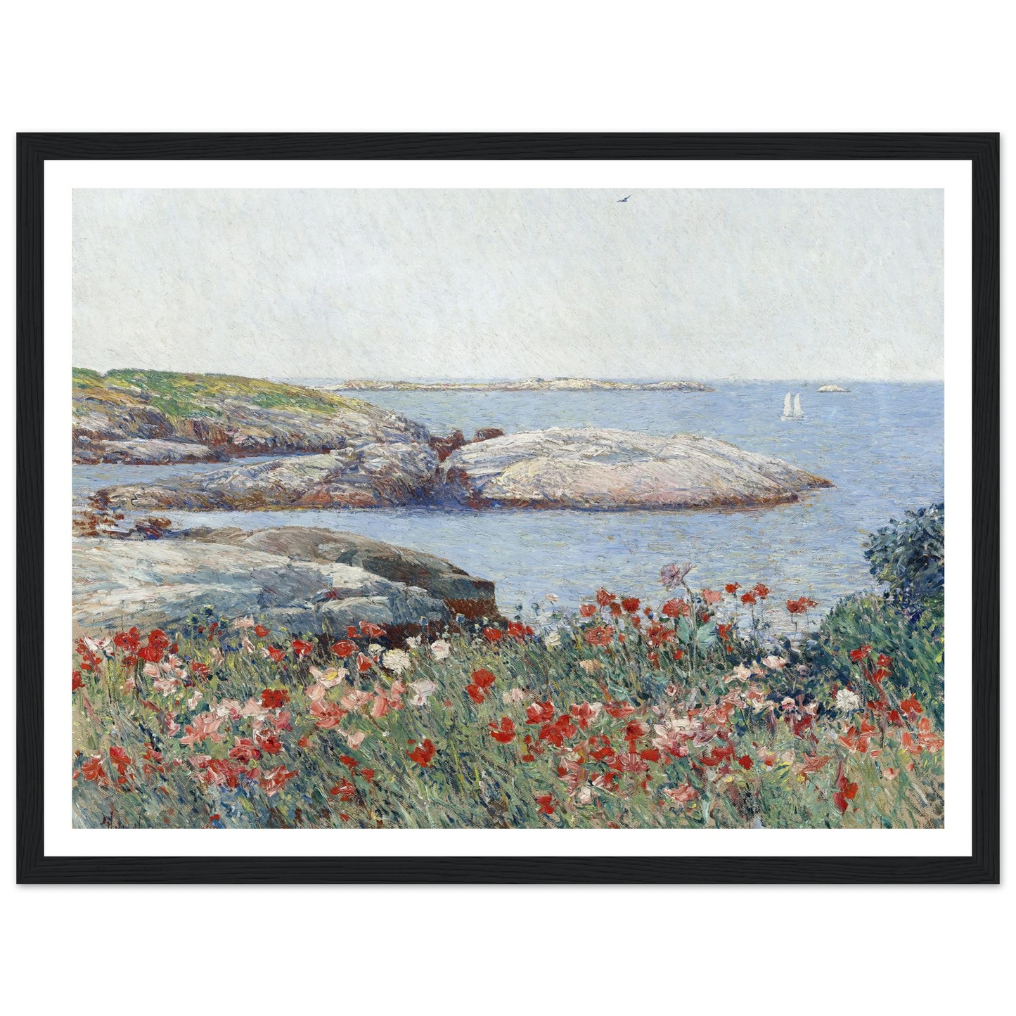 Poppies,Isles of Shoals (1891) Art Print | Childe Hassam - Framed Poster - 30x40 cm / 12x16″ - Black frame