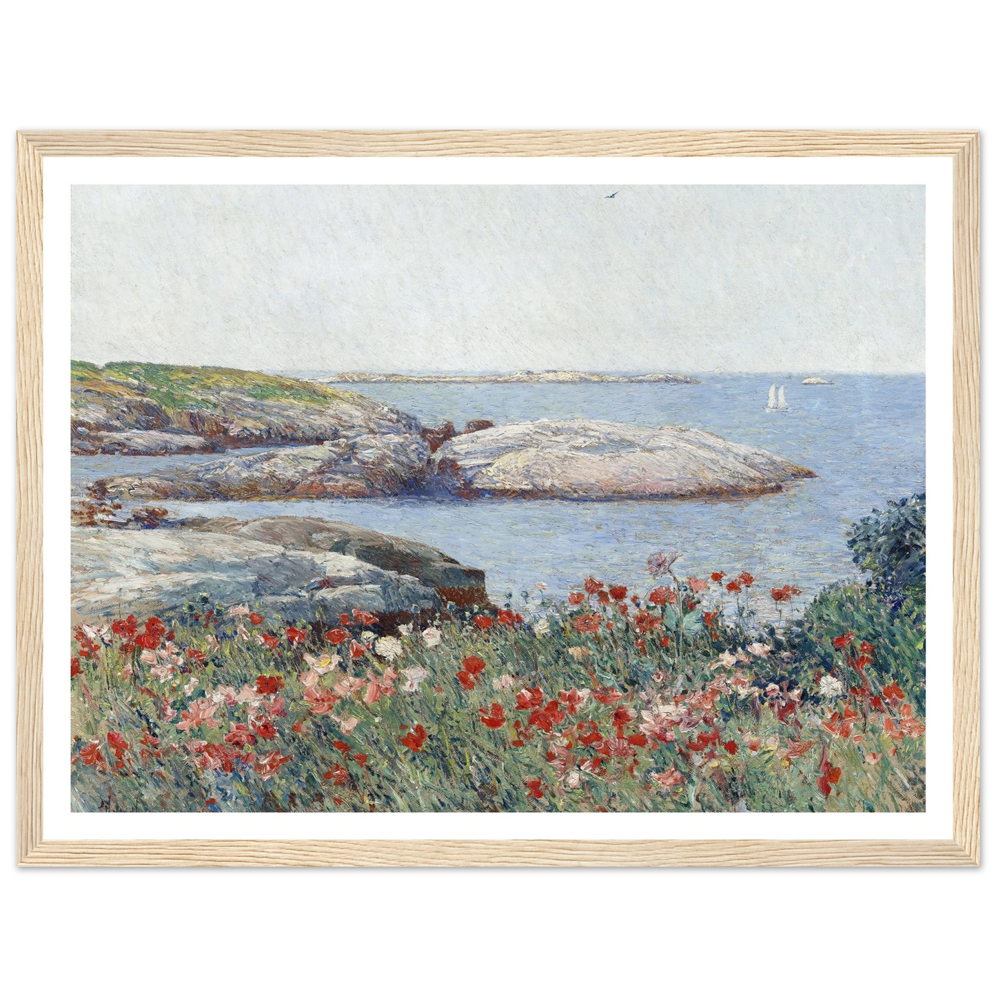 Poppies,Isles of Shoals (1891) Art Print | Childe Hassam - Framed Poster - 30x40 cm / 12x16″ - Black frame