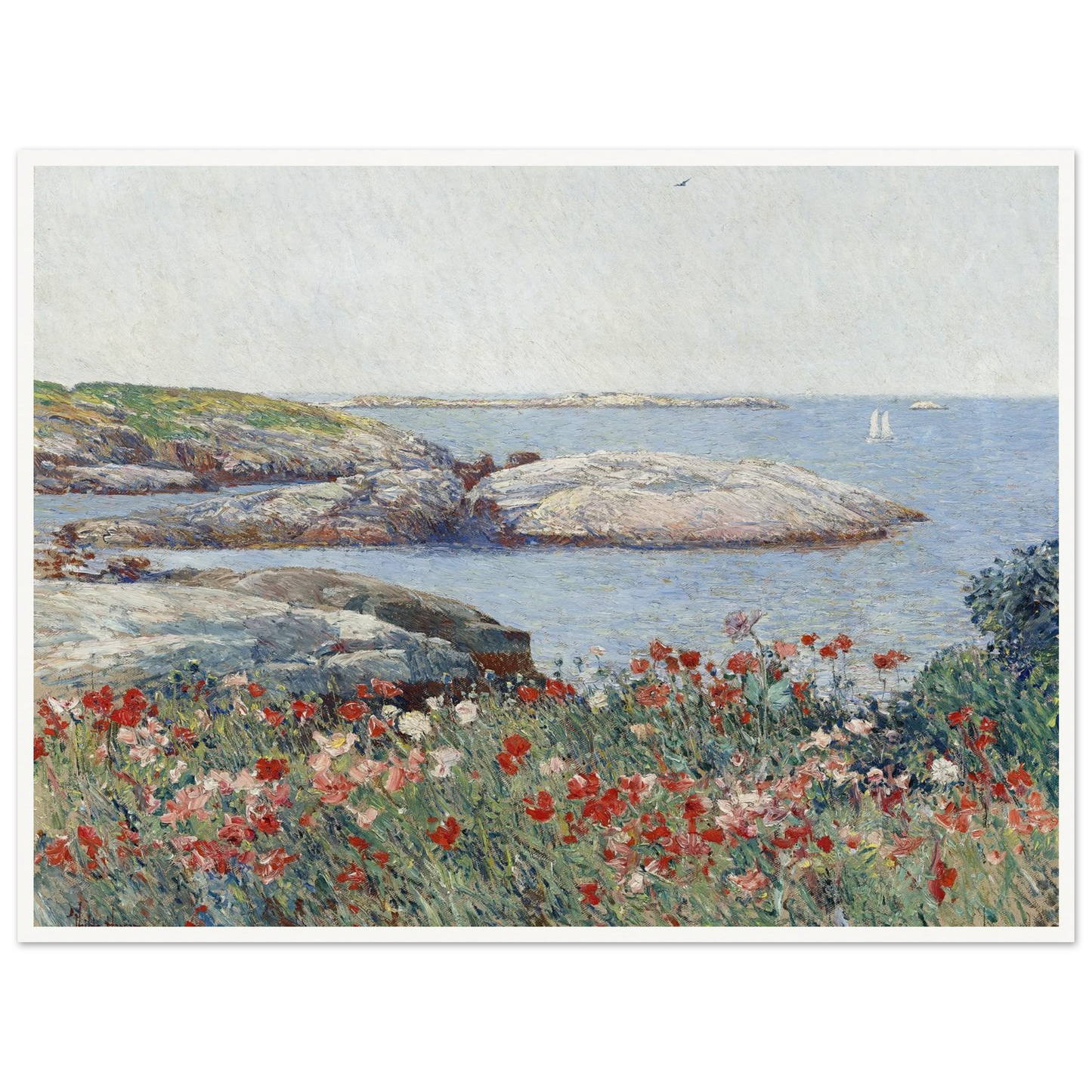 Poppies,Isles of Shoals (1891) Art Print | Childe Hassam - Framed Poster - 30x40 cm / 12x16″ - Black frame