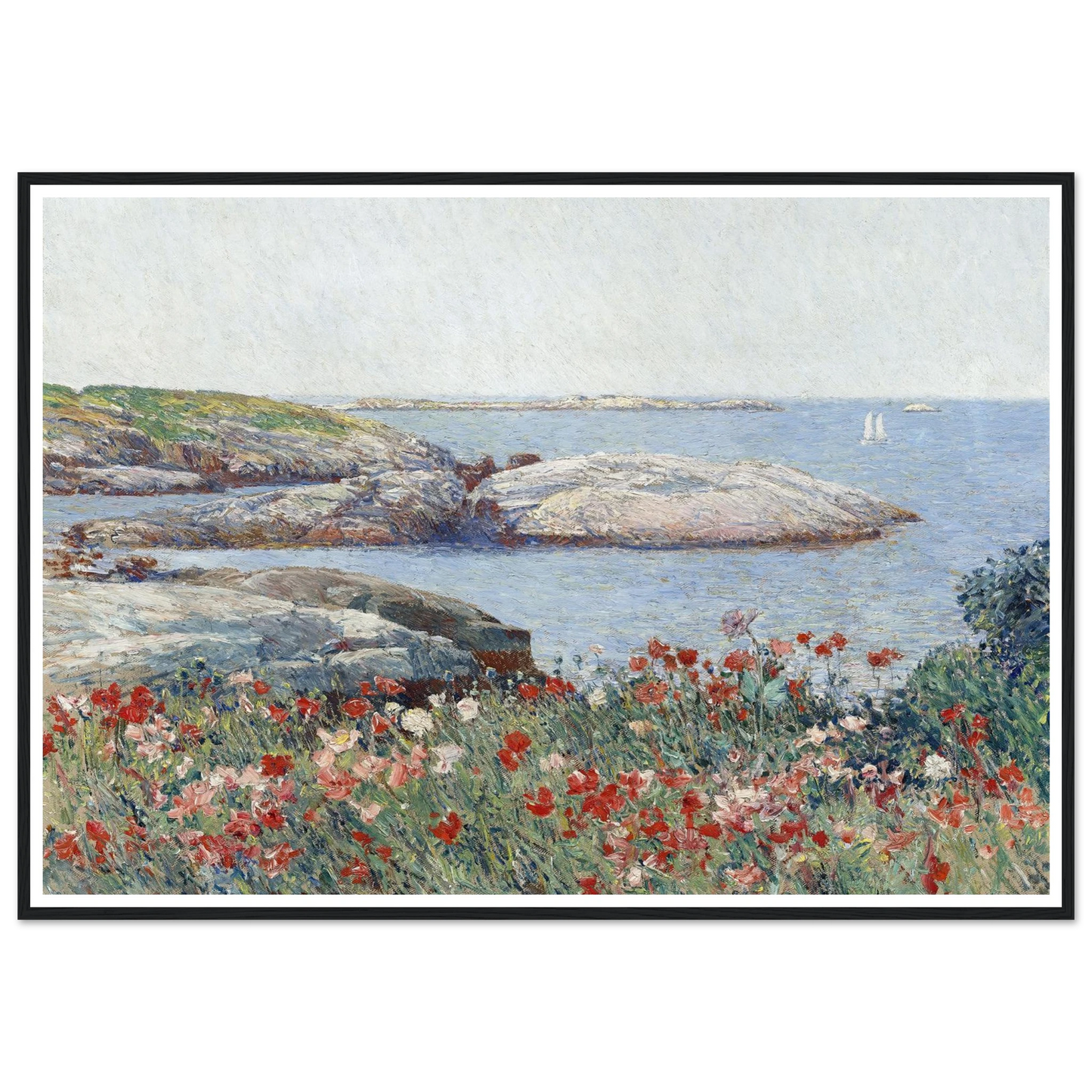 Poppies,Isles of Shoals (1891) Art Print | Childe Hassam - Framed Poster - 30x40 cm / 12x16″ - Black frame