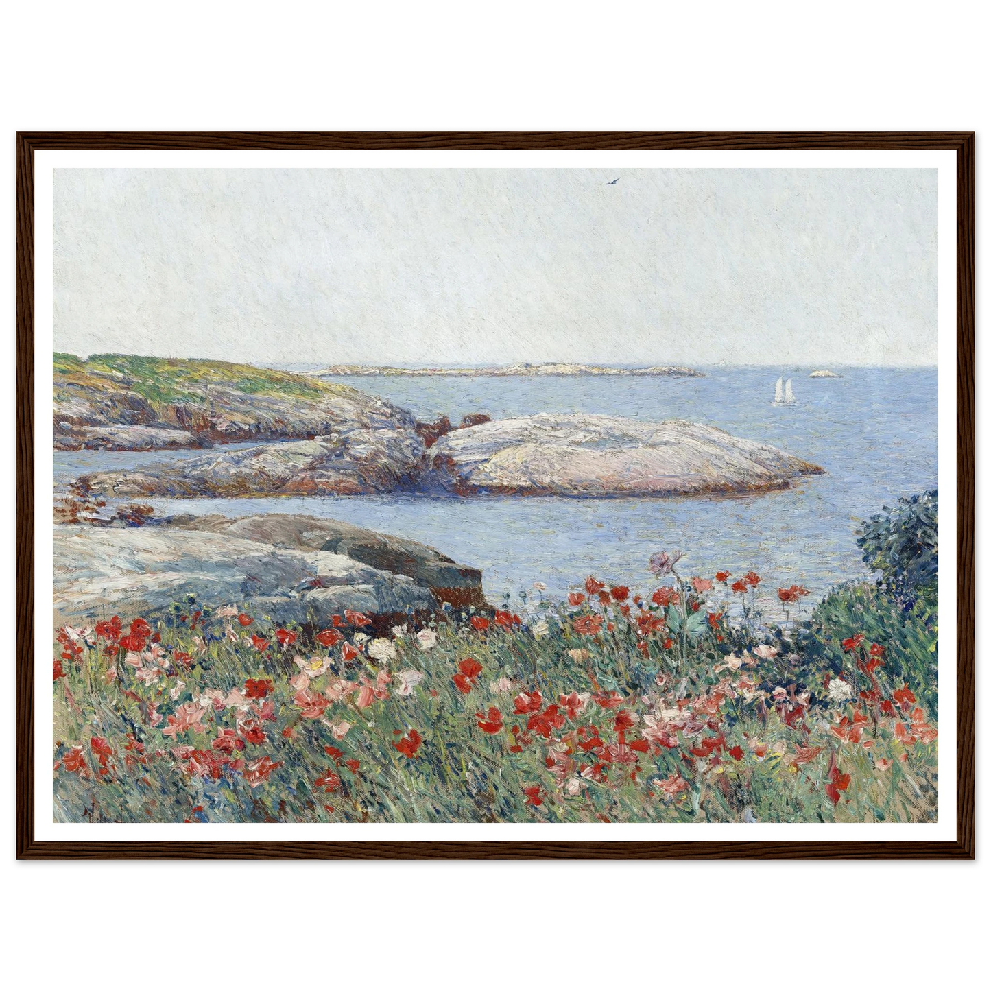 Poppies,Isles of Shoals (1891) Art Print | Childe Hassam - Framed Poster - 30x40 cm / 12x16″ - Black frame