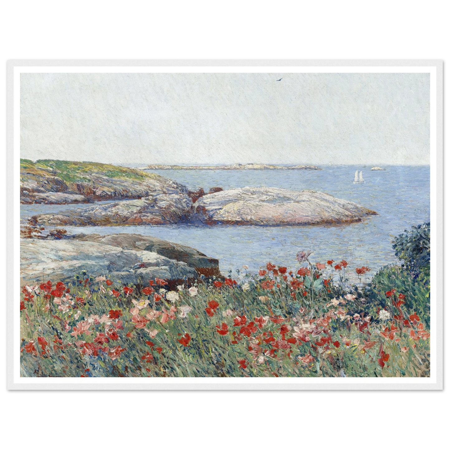 Poppies,Isles of Shoals (1891) Art Print | Childe Hassam - Framed Poster - 30x40 cm / 12x16″ - Black frame