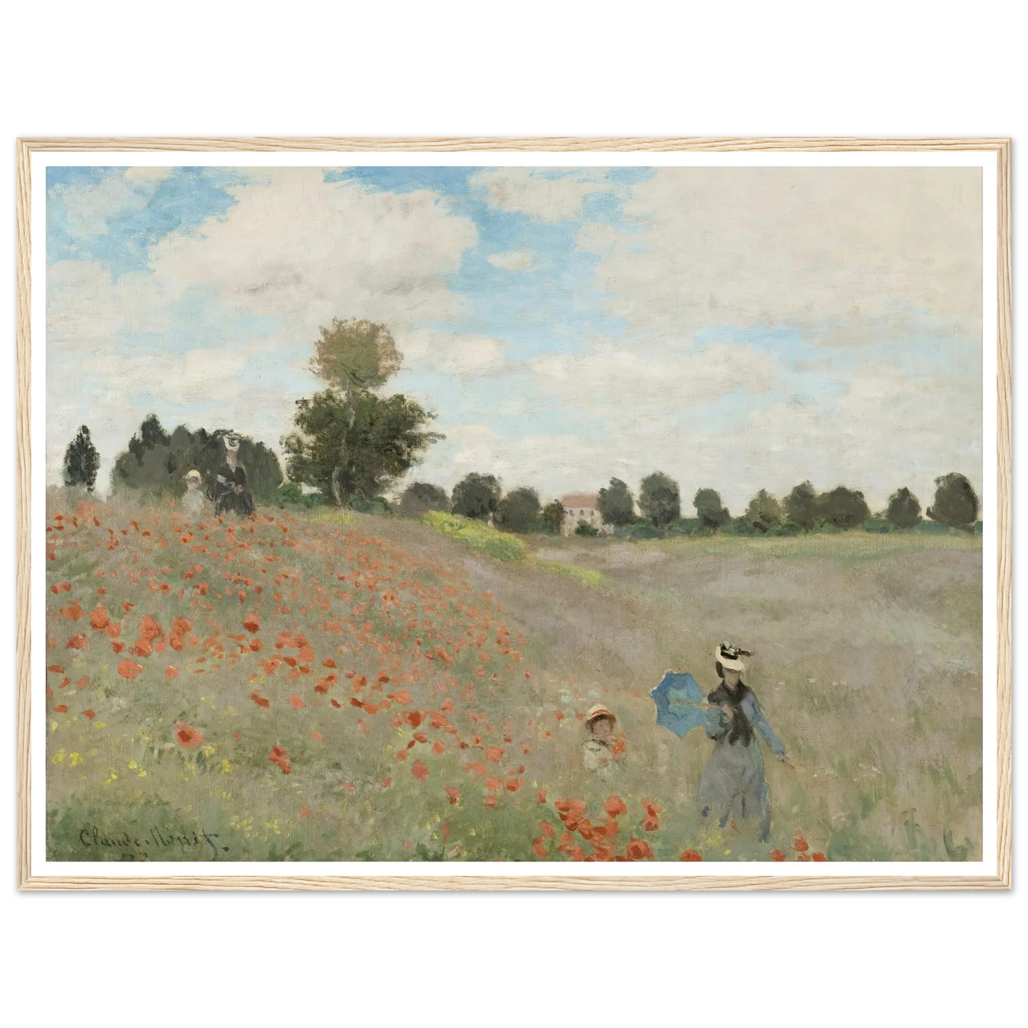 Poppy Field (1881) Art Print | Claude Monet - Framed Poster - 30x40 cm / 12x16″ - Black frame