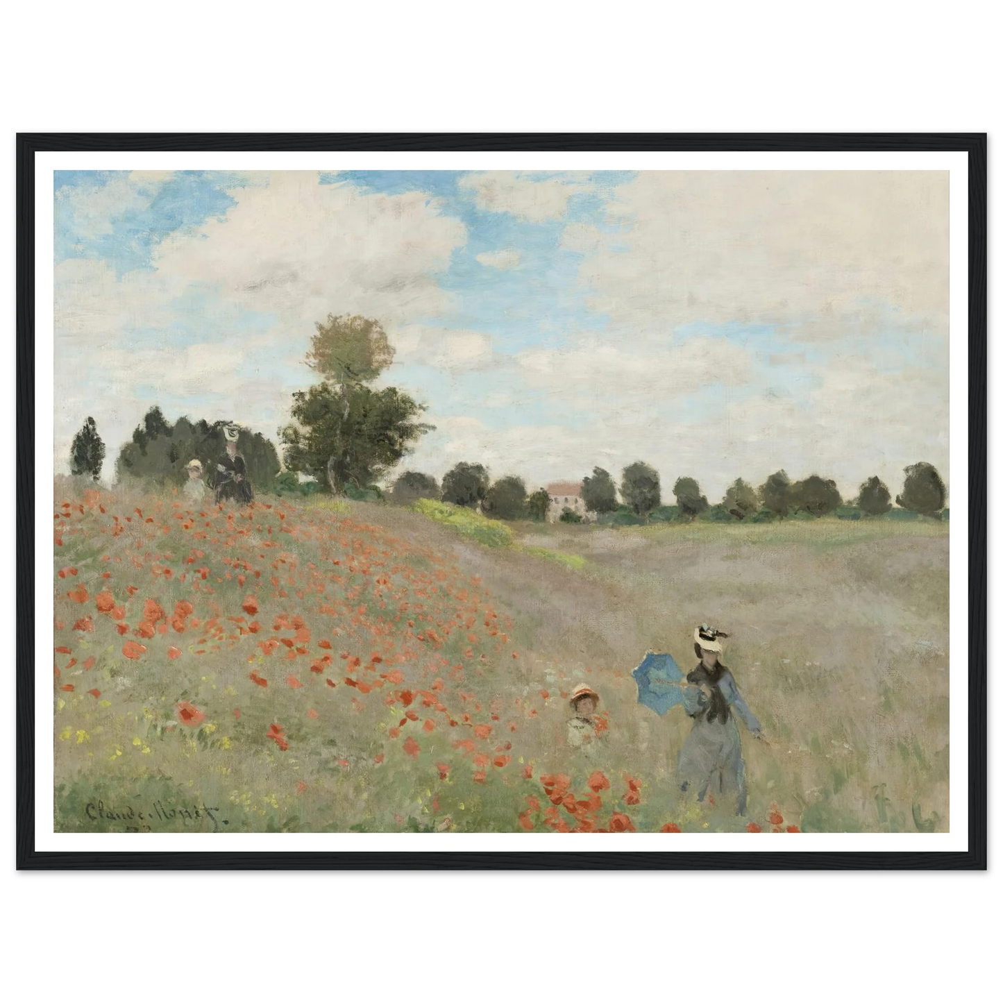 Poppy Field (1881) Art Print | Claude Monet - Framed Poster - 30x40 cm / 12x16″ - Black frame