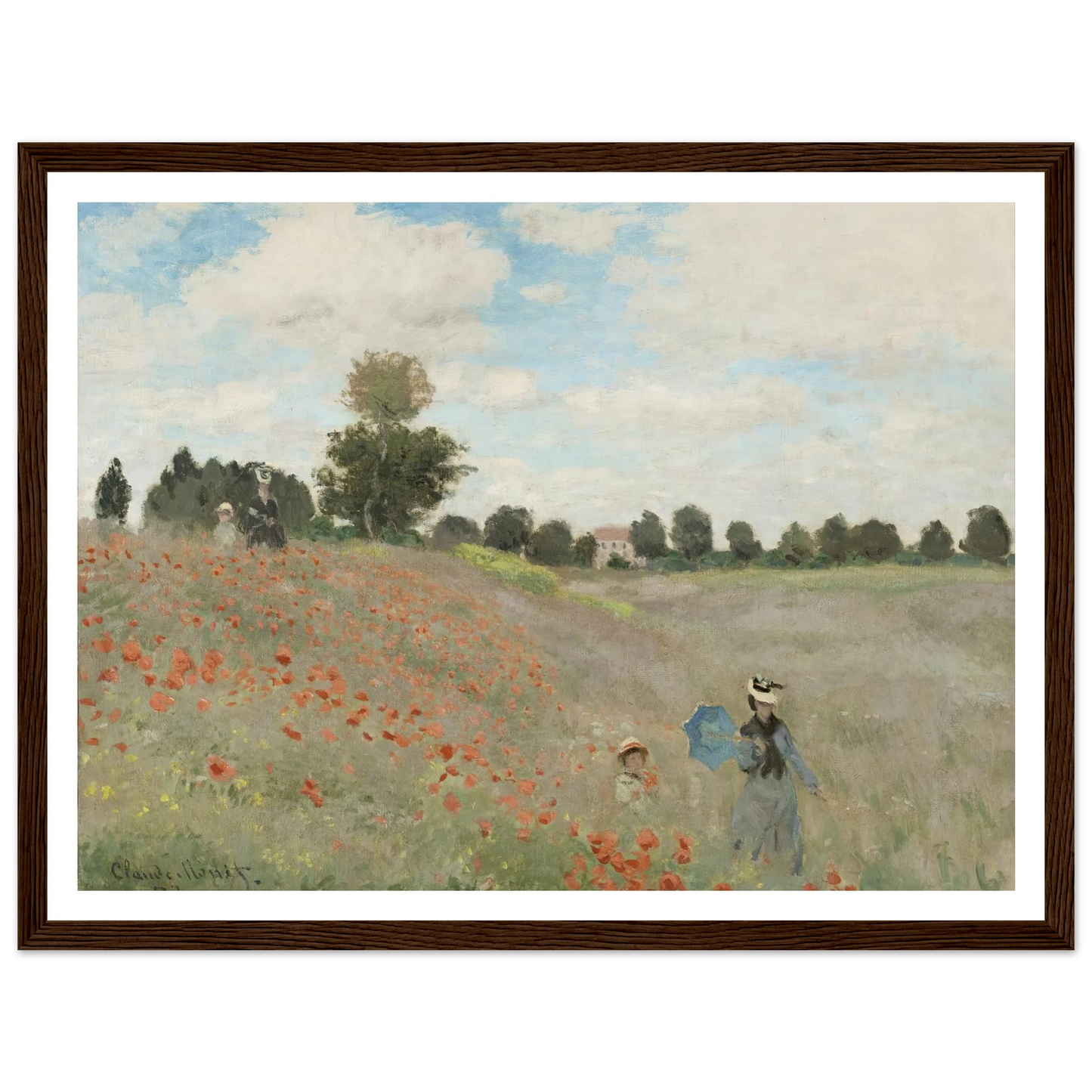 Poppy Field (1881) Art Print | Claude Monet - Framed Poster - 30x40 cm / 12x16″ - Black frame
