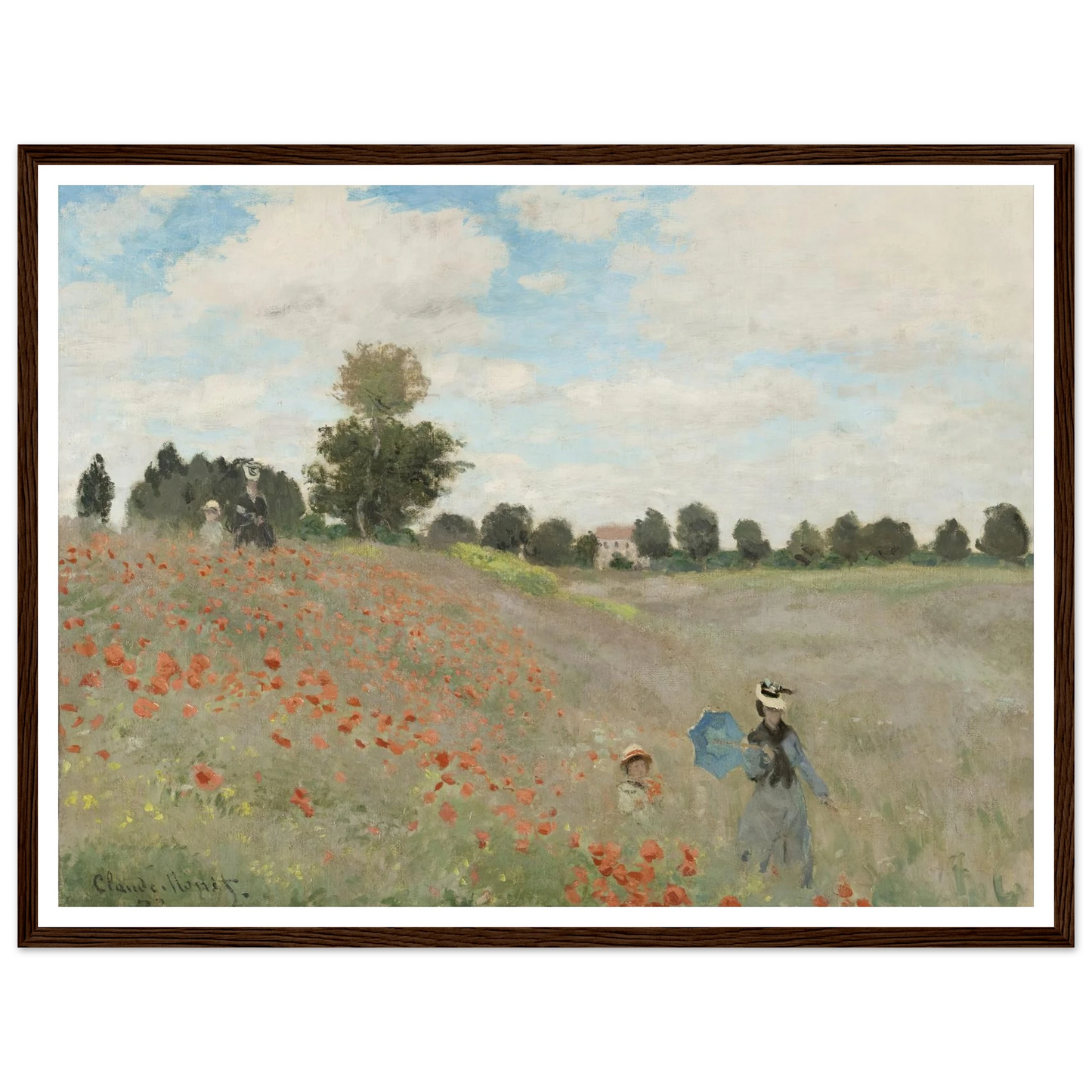 Poppy Field (1881) Art Print | Claude Monet - Framed Poster - 30x40 cm / 12x16″ - Black frame