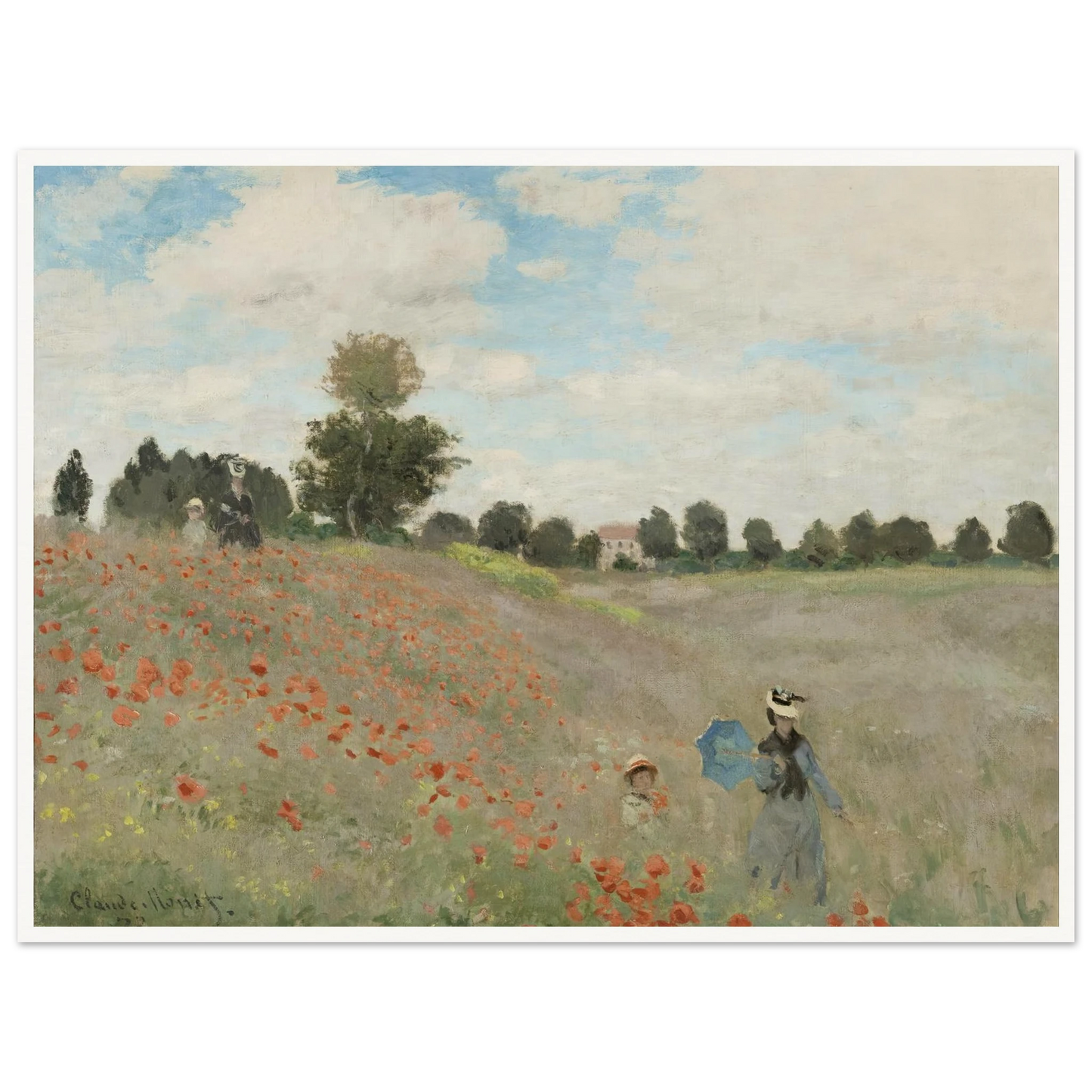 Poppy Field (1881) Art Print | Claude Monet - Framed Poster - 30x40 cm / 12x16″ - Black frame