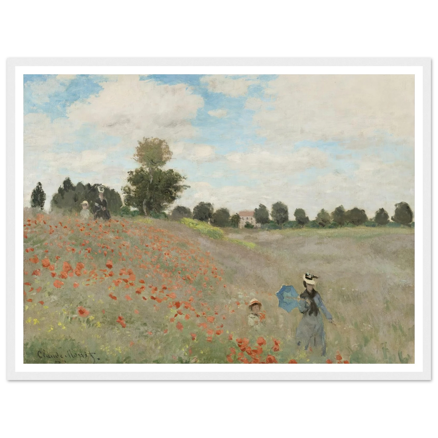 Poppy Field (1881) Art Print | Claude Monet - Framed Poster - 30x40 cm / 12x16″ - Black frame