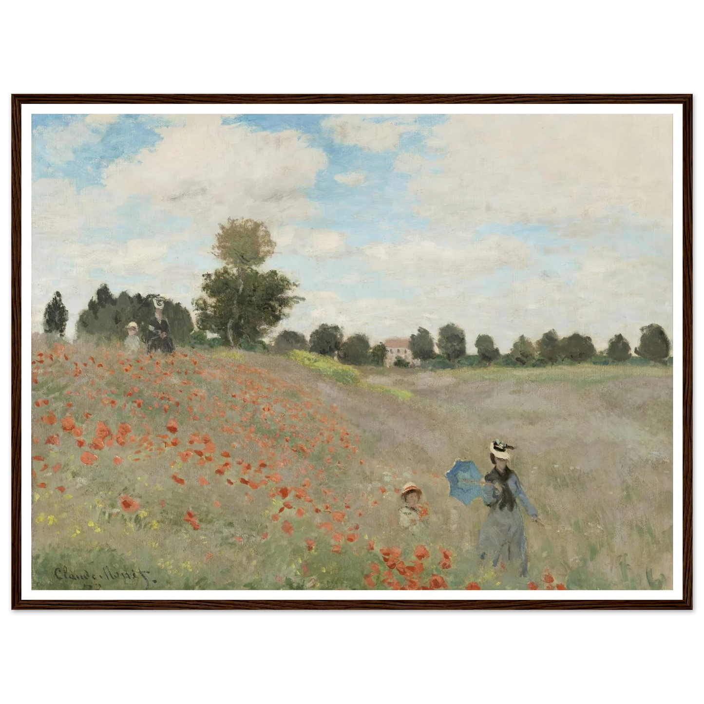 Poppy Field (1881) Art Print | Claude Monet - Framed Poster - 30x40 cm / 12x16″ - Black frame