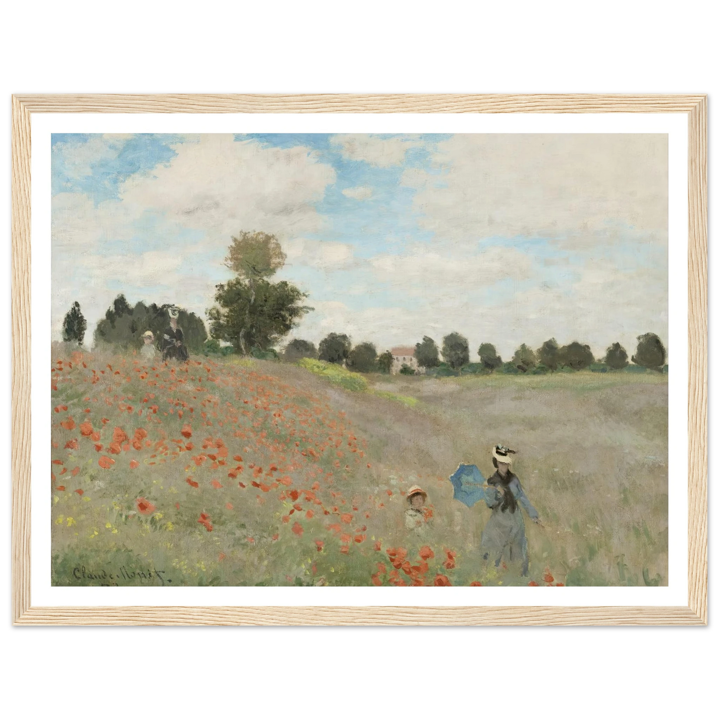 Poppy Field (1881) Art Print | Claude Monet - Framed Poster - 30x40 cm / 12x16″ - Black frame