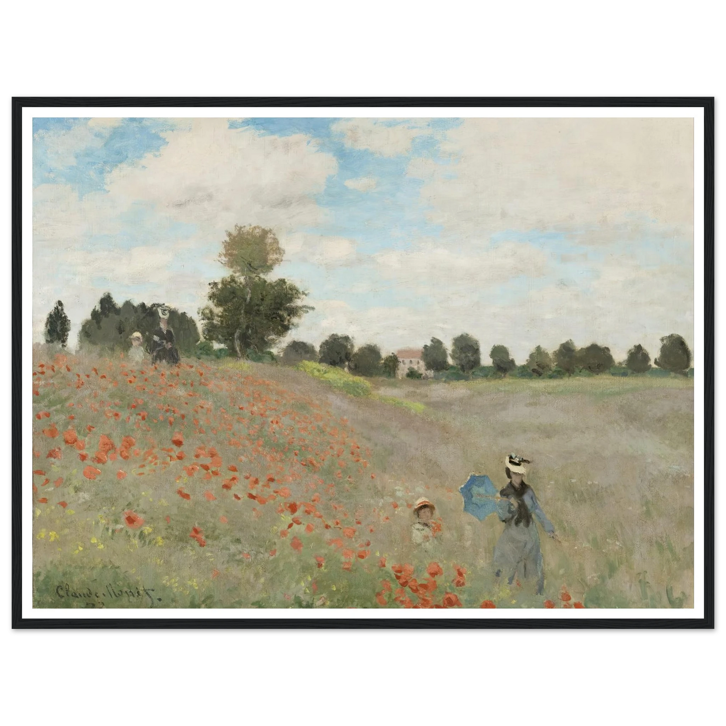 Poppy Field (1881) Art Print | Claude Monet - Framed Poster - 30x40 cm / 12x16″ - Black frame