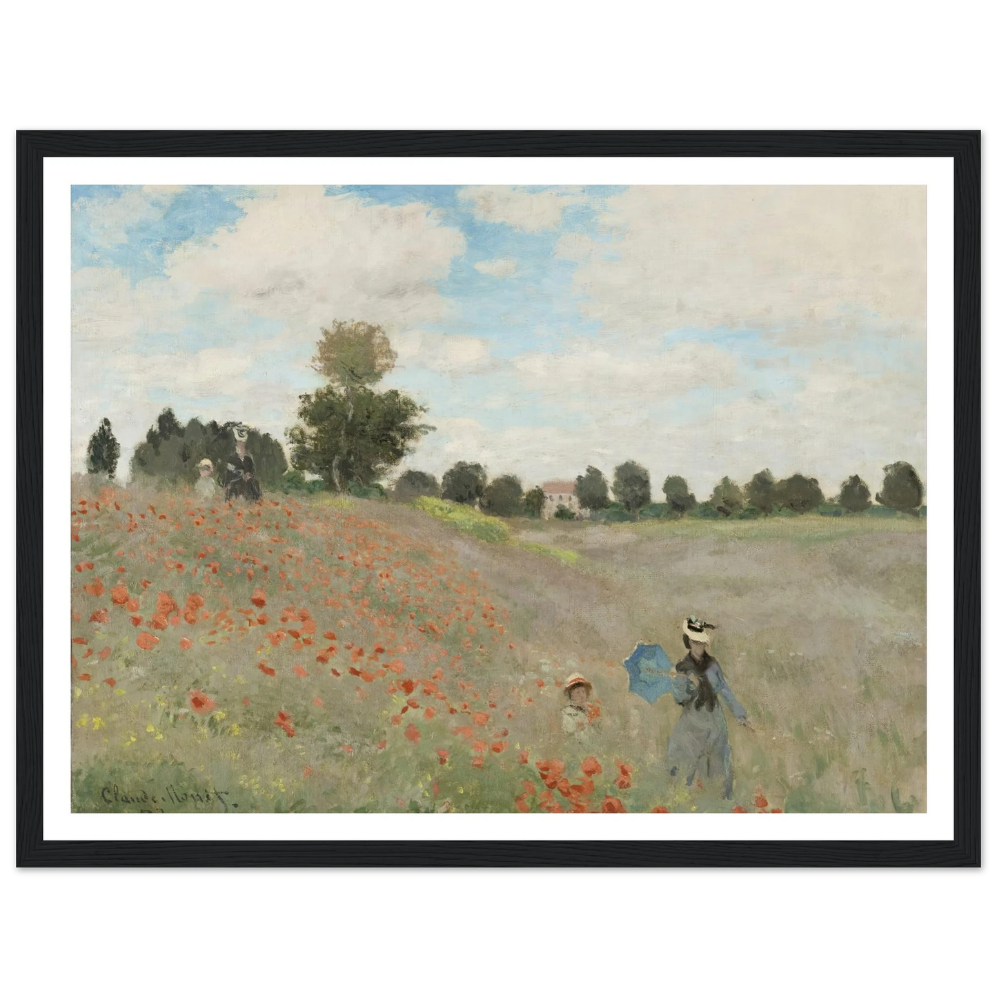 Poppy Field (1881) Art Print | Claude Monet - Framed Poster - 30x40 cm / 12x16″ - Black frame