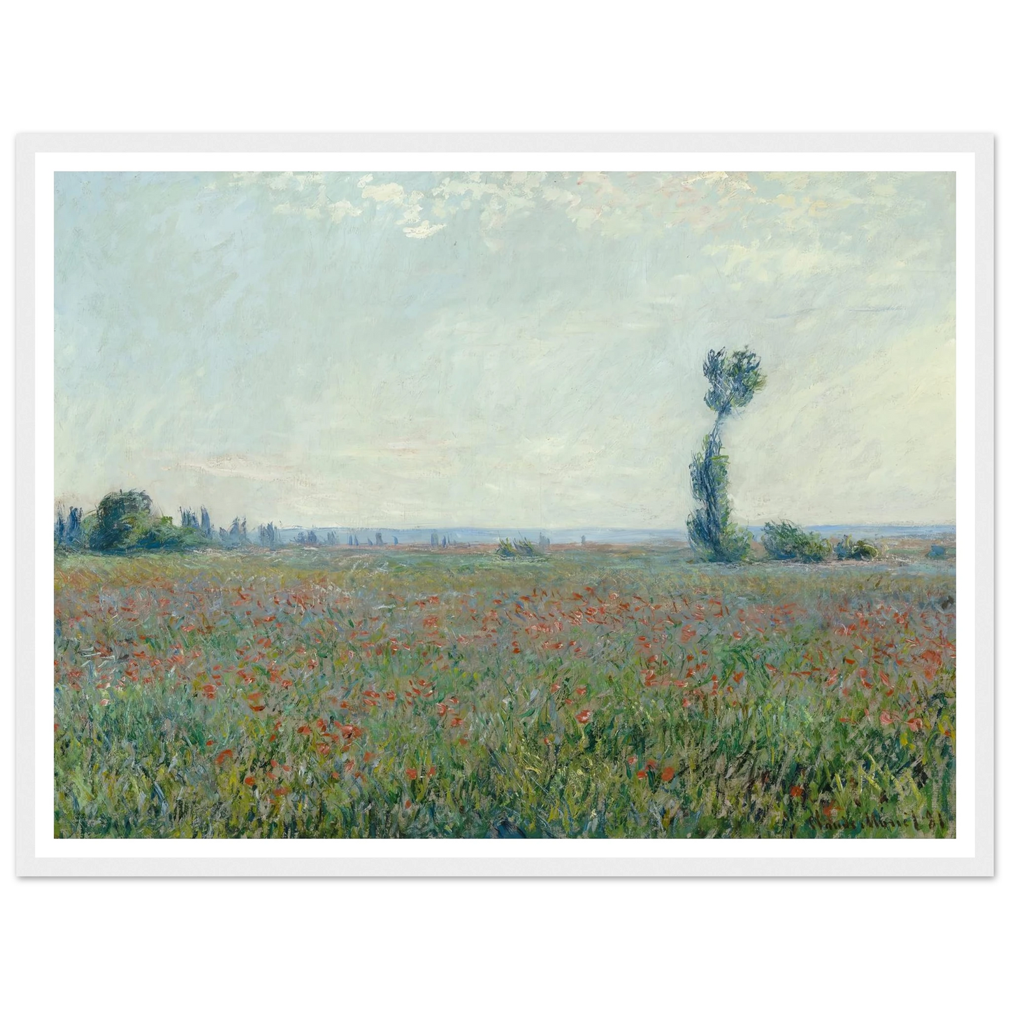 Poppy Field 2 Art Print | Claude Monet - Framed Poster - 30x40 cm / 12x16″ - Black frame