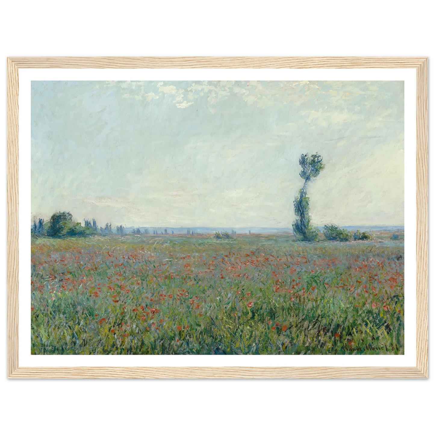 Poppy Field 2 Art Print | Claude Monet - Framed Poster - 30x40 cm / 12x16″ - Black frame