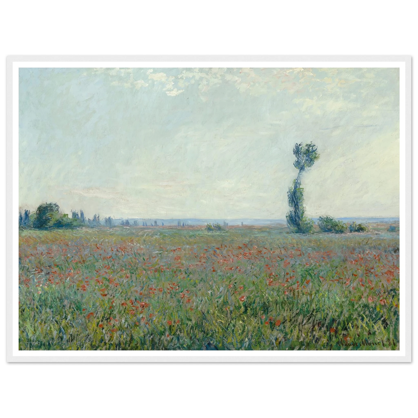 Poppy Field 2 Art Print | Claude Monet - Framed Poster - 30x40 cm / 12x16″ - Black frame