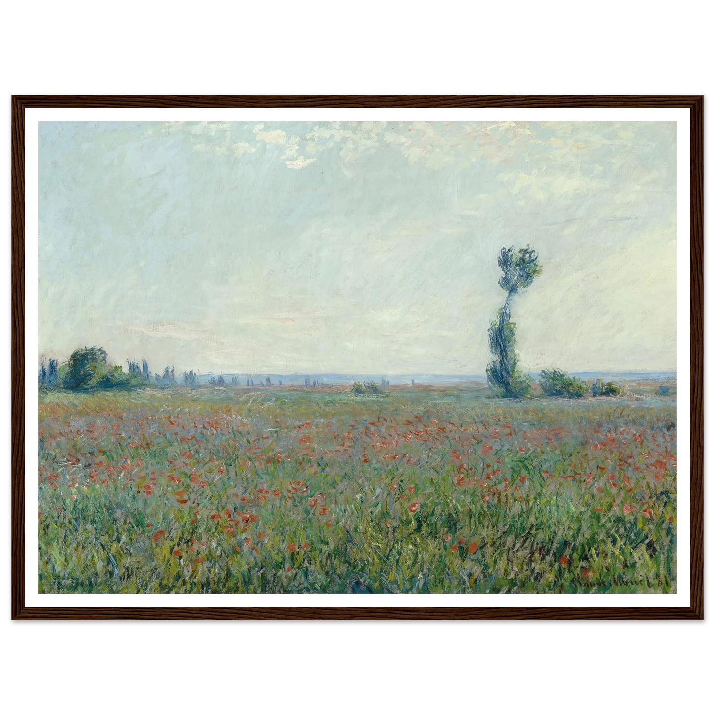 Poppy Field 2 Art Print | Claude Monet - Framed Poster - 30x40 cm / 12x16″ - Black frame