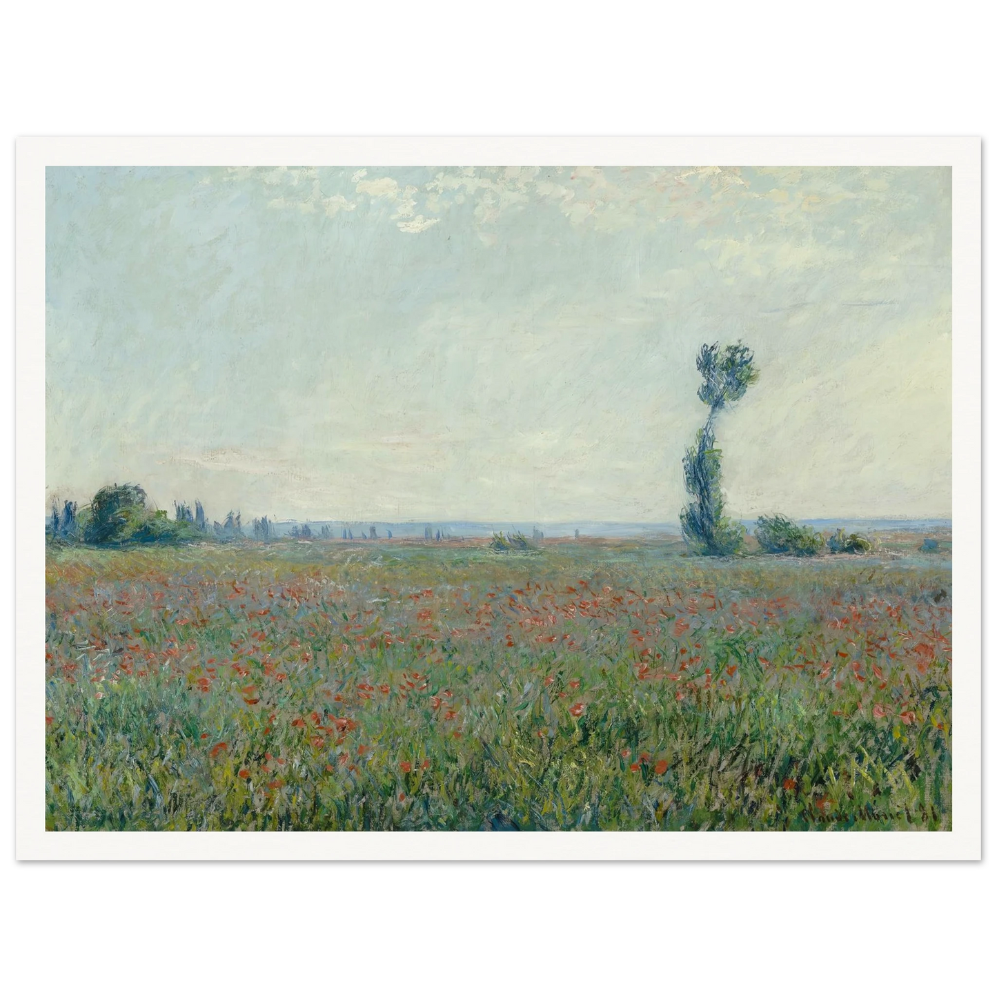 Poppy Field 2 Art Print | Claude Monet - Framed Poster - 30x40 cm / 12x16″ - Black frame