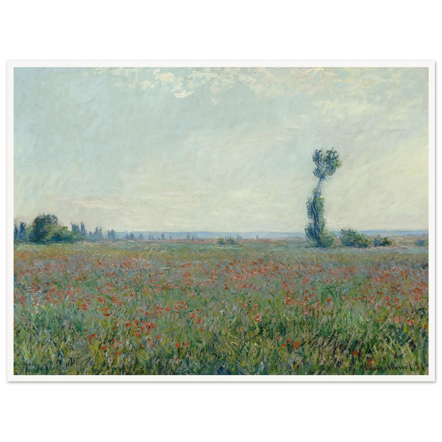 Poppy Field 2 Art Print | Claude Monet - Framed Poster - 30x40 cm / 12x16″ - Black frame