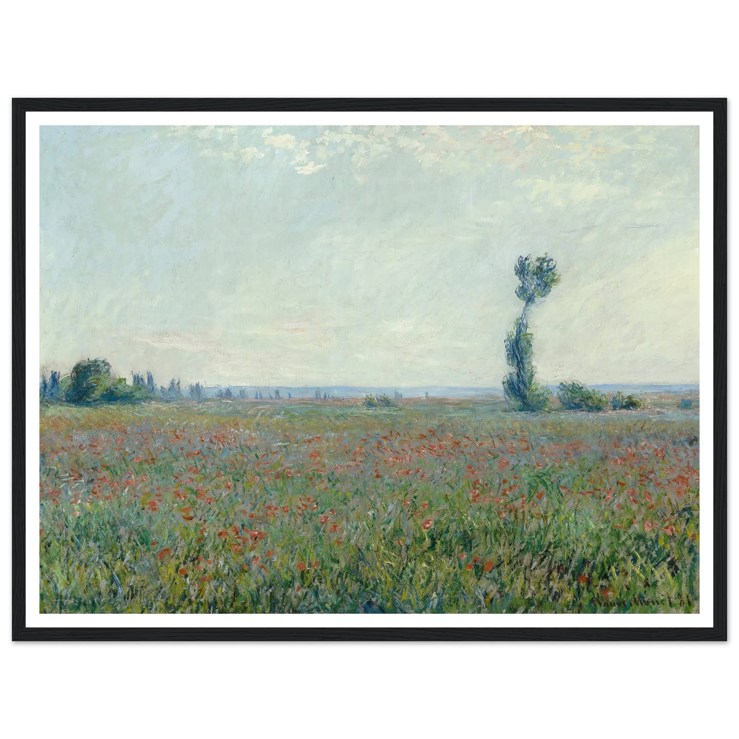 Poppy Field 2 Art Print | Claude Monet - Framed Poster - 30x40 cm / 12x16″ - Black frame
