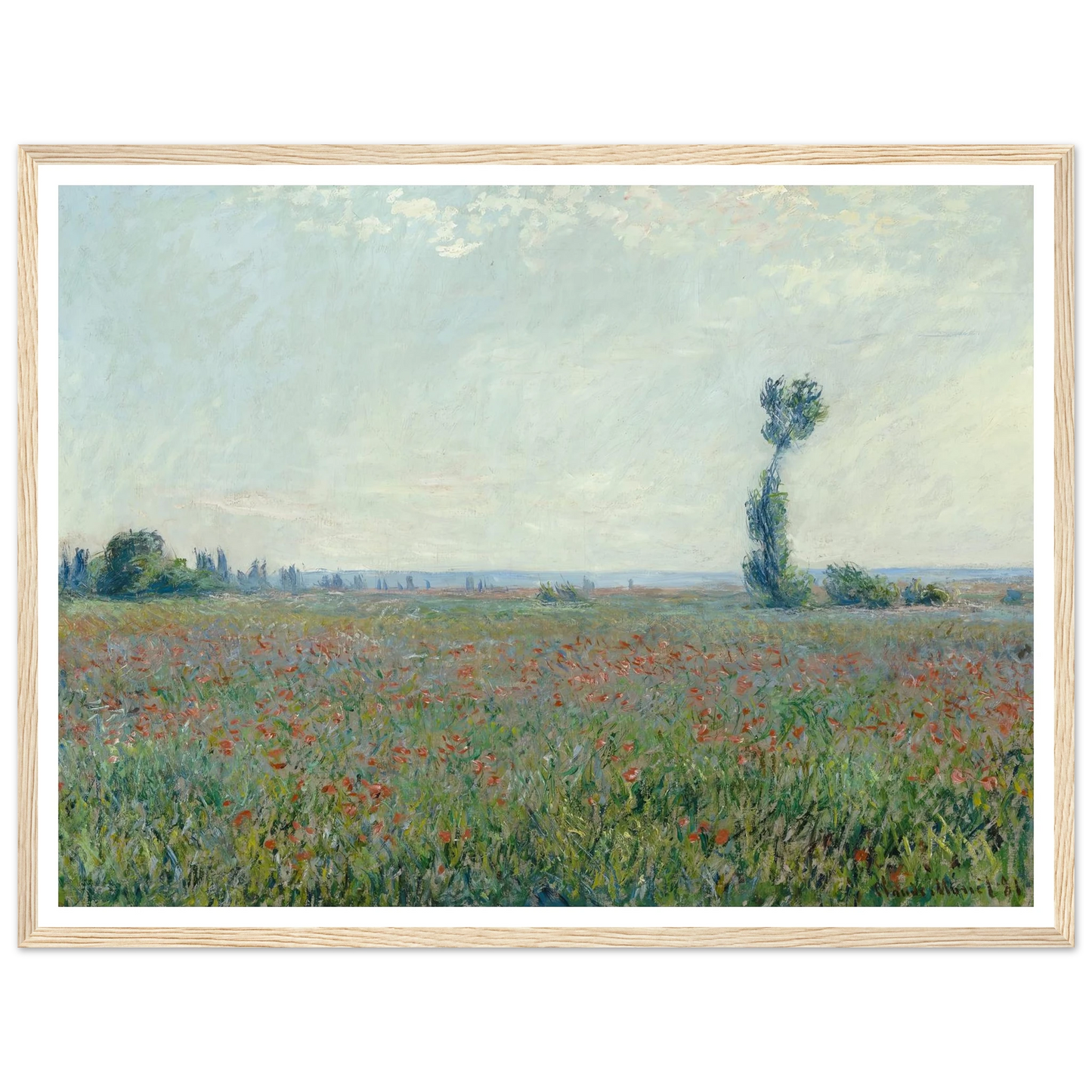 Poppy Field 2 Art Print | Claude Monet - Framed Poster - 30x40 cm / 12x16″ - Black frame