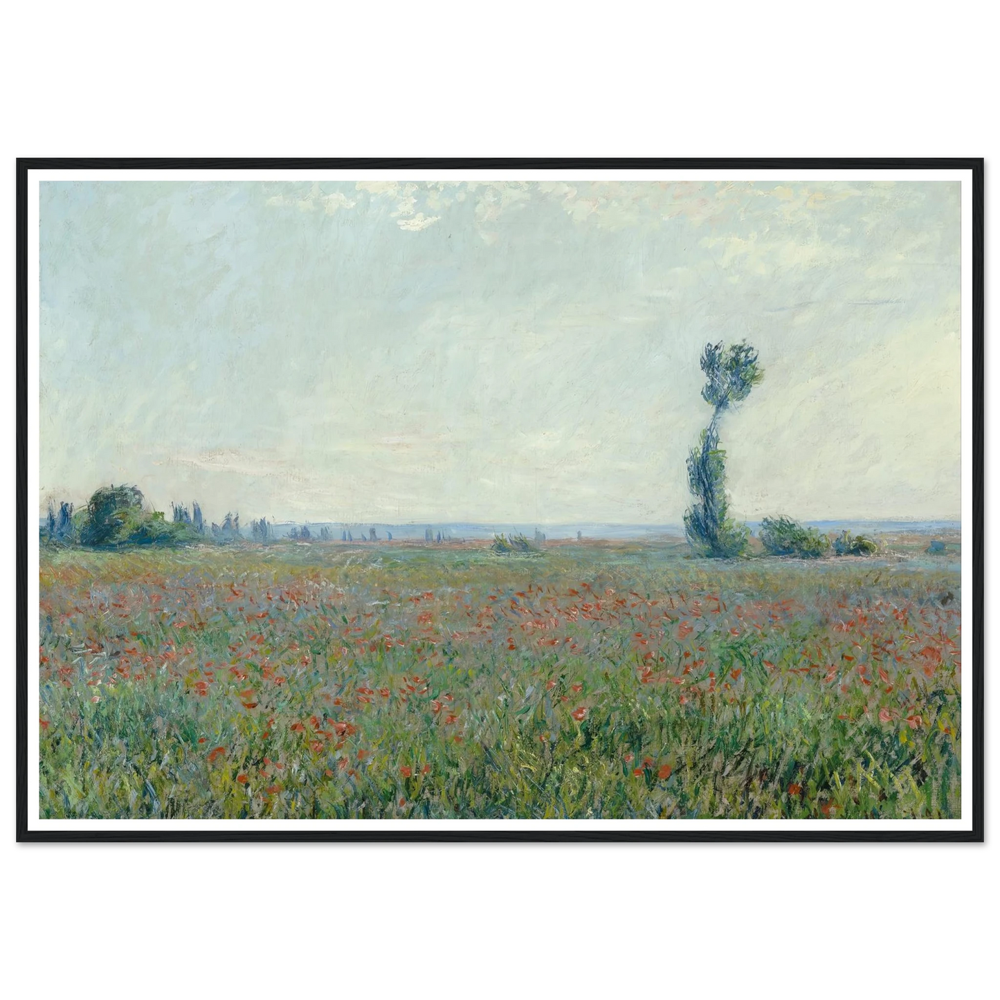 Poppy Field 2 Art Print | Claude Monet - Framed Poster - 30x40 cm / 12x16″ - Black frame