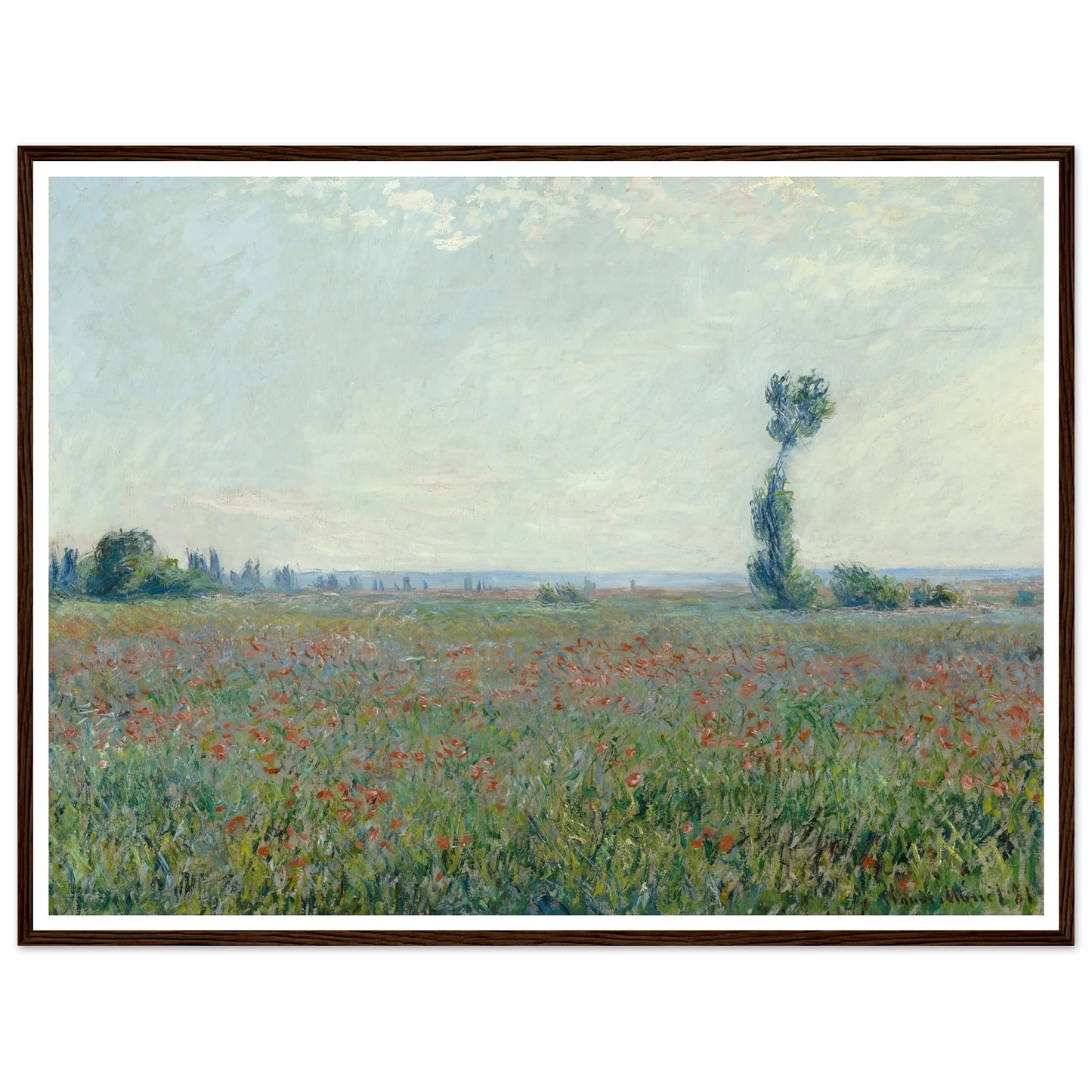 Poppy Field 2 Art Print | Claude Monet - Framed Poster - 30x40 cm / 12x16″ - Black frame