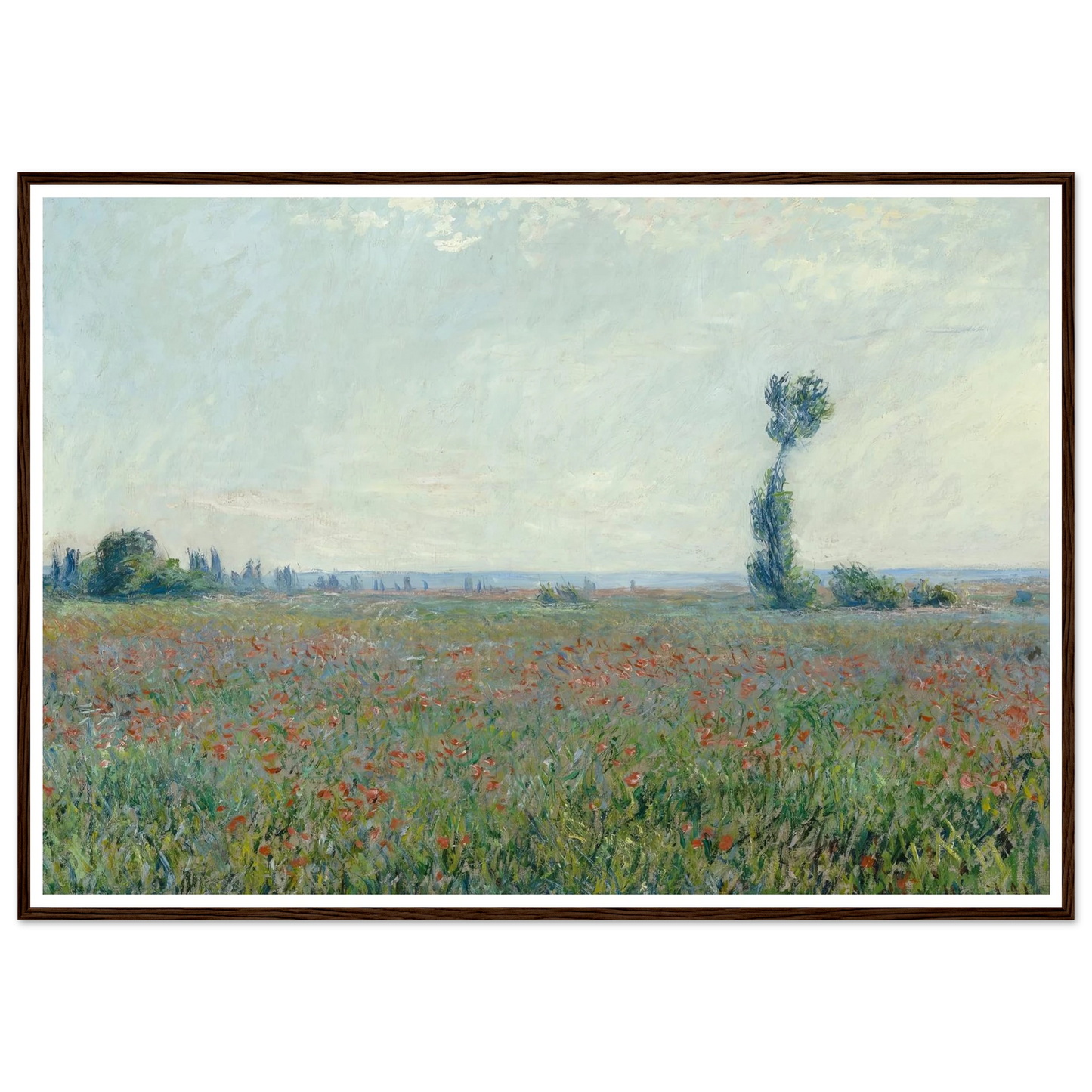 Poppy Field 2 Art Print | Claude Monet - Framed Poster - 30x40 cm / 12x16″ - Black frame